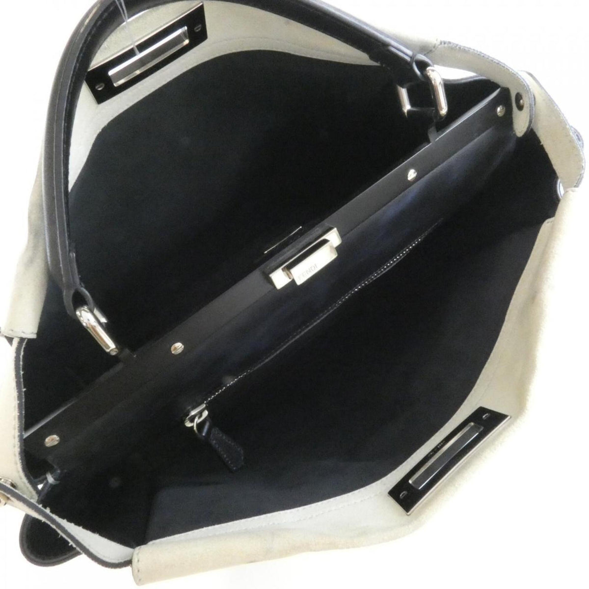 Fendi Black Ivory Leather Handbag (Pre-Owned)