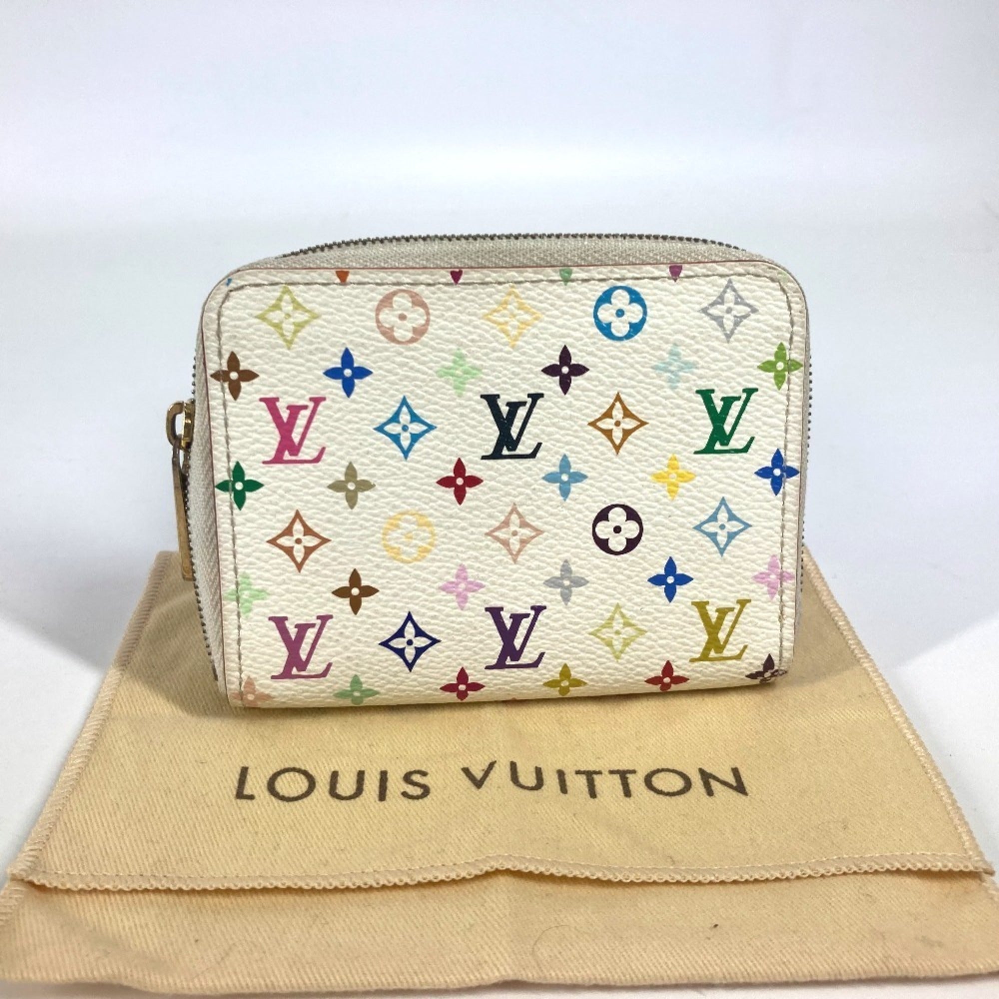 Louis Vuitton Blanc Multi-Color White Monogram Multicolore Coin Purse/Coin Case (Pre-Owned)