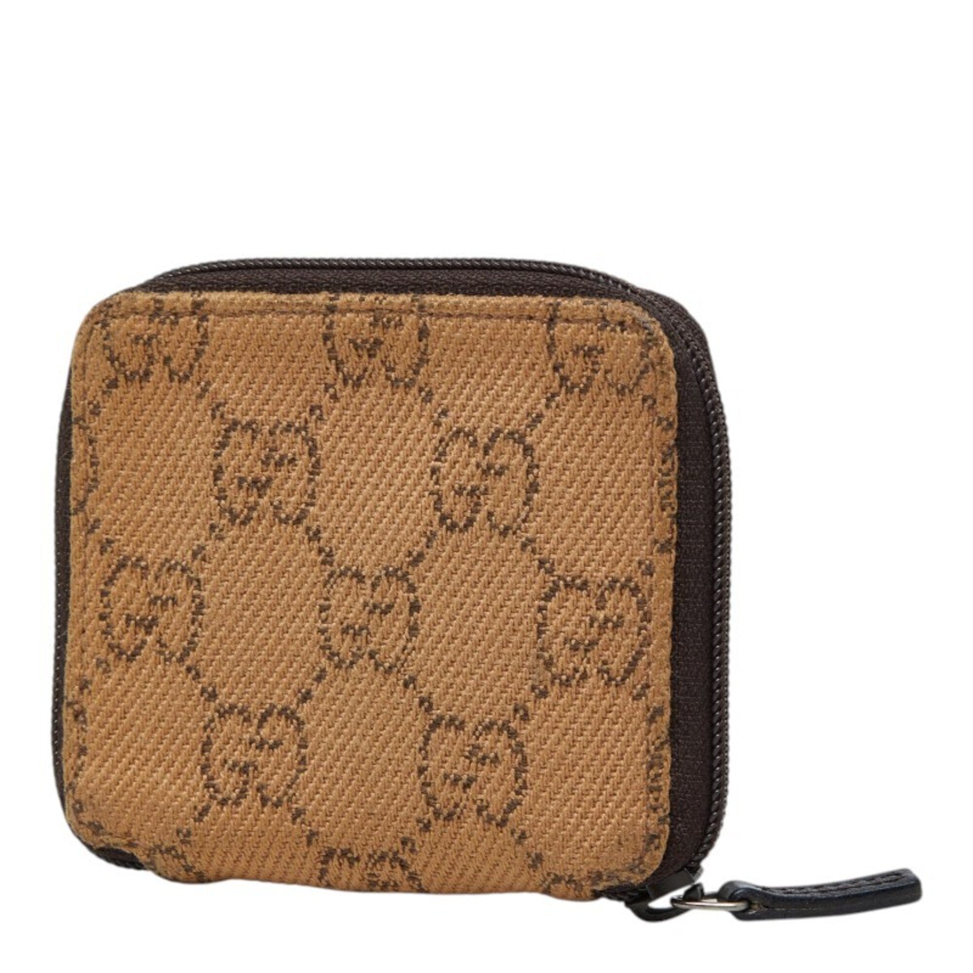 Gucci Beige Canvas Leather Coin Purse/Coin Case (Pre-Owned)