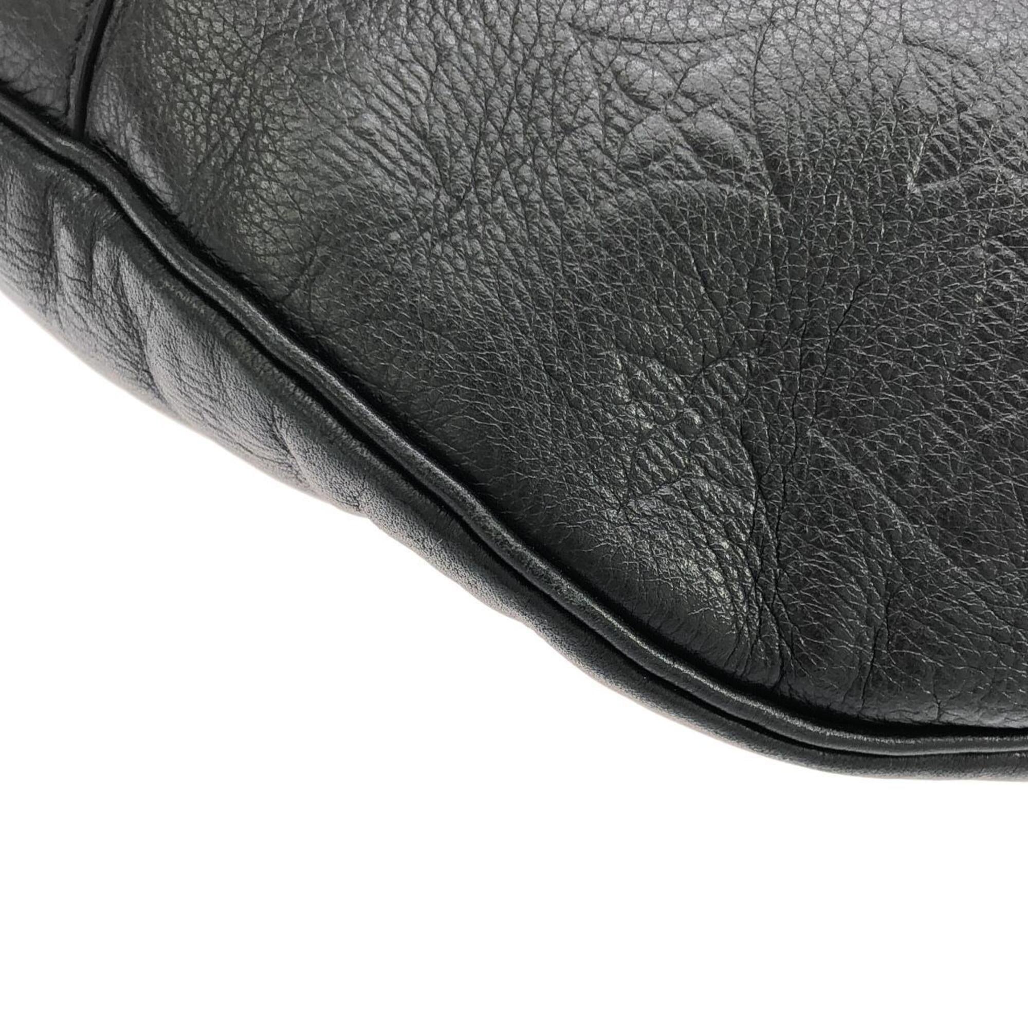 Louis Vuitton Black Leather Shoulder Bag (Pre-Owned)