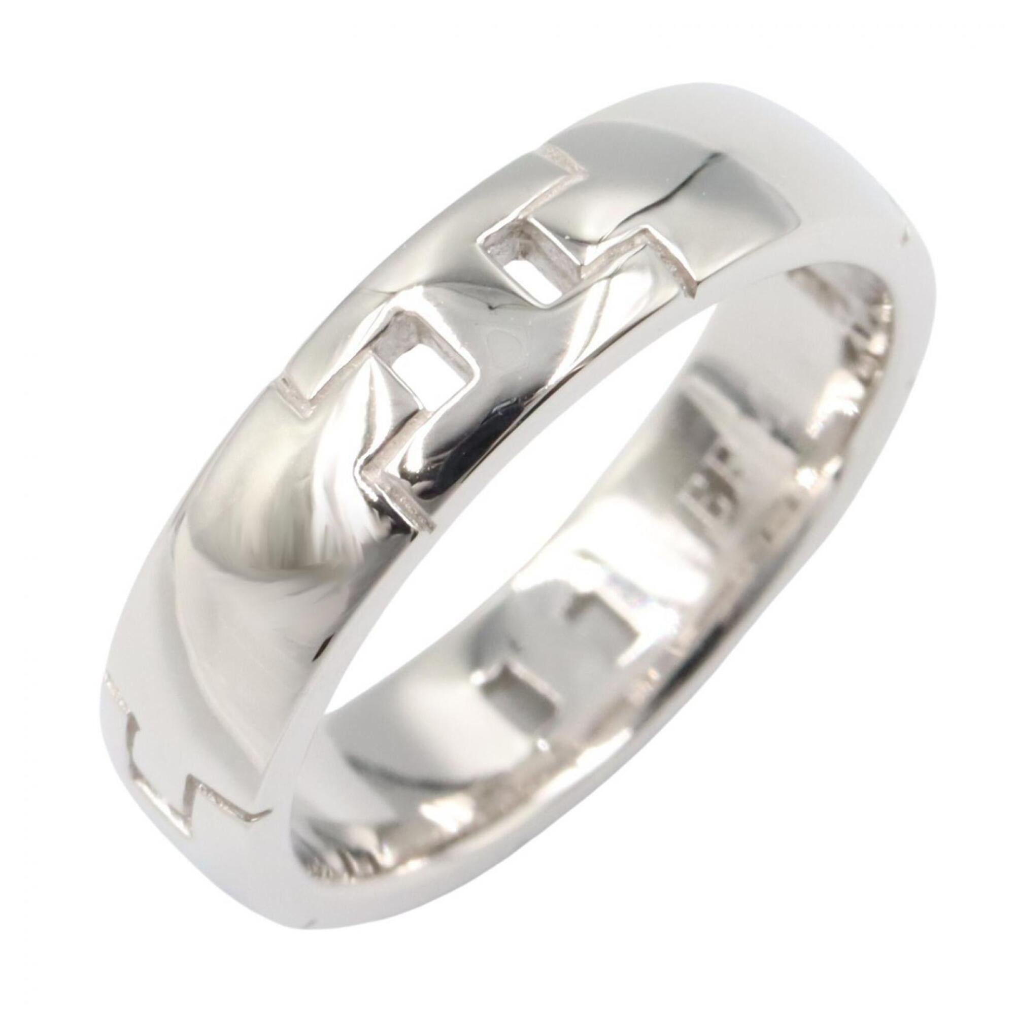 Hermes Silver White Gold (18K) Band Ring (Pre-Owned)