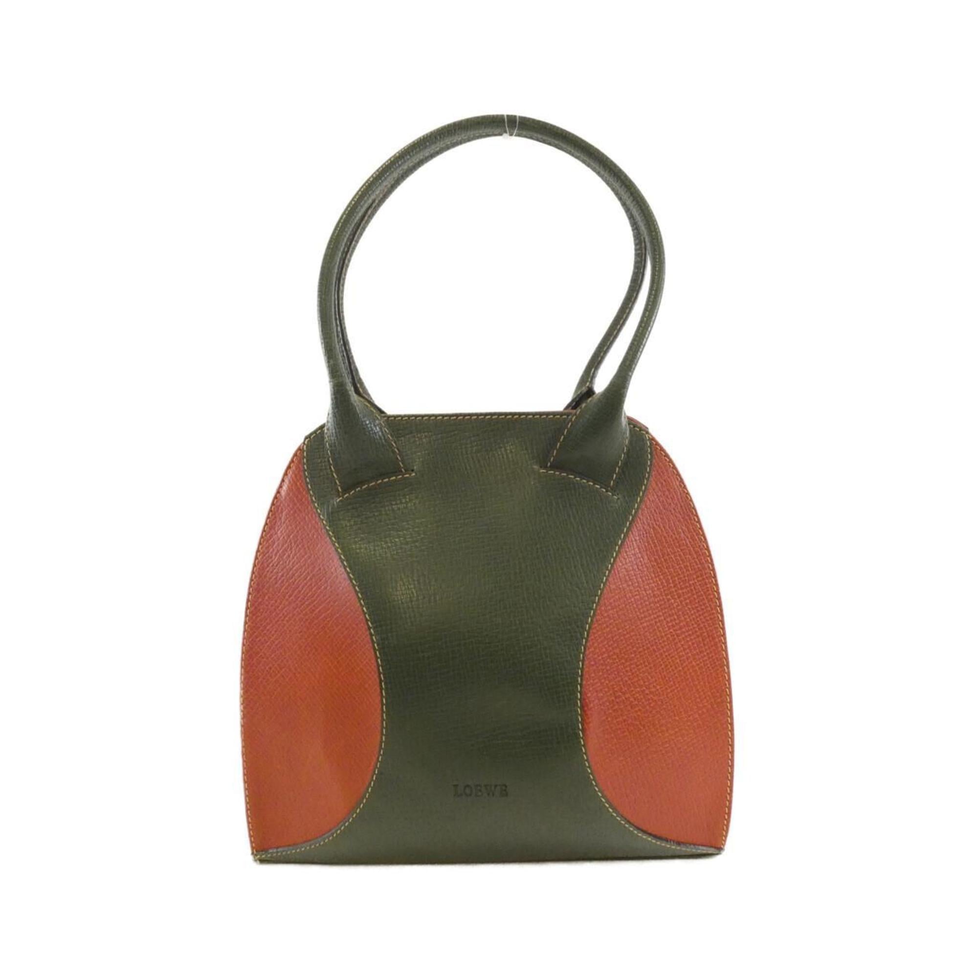 Loewe Brown Green Leather Shoulder Bag (Pre-Owned)