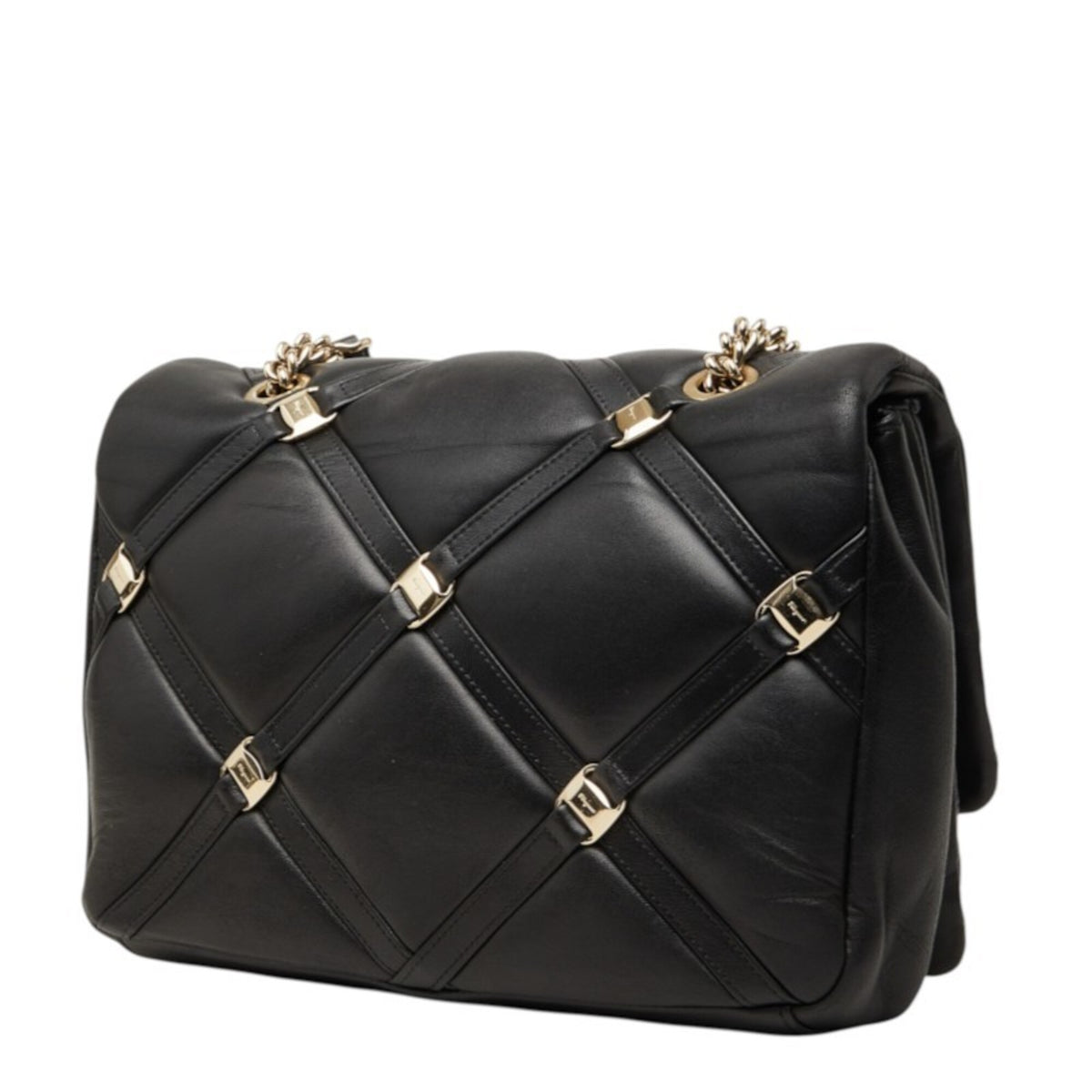 Salvatore Ferragamo Black Leather Shoulder Bag (Pre-Owned)