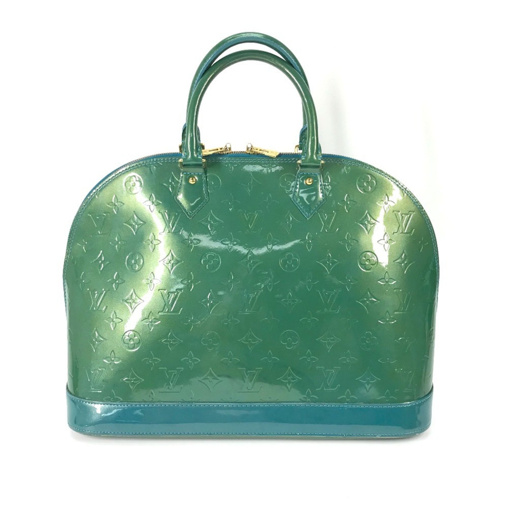Louis Vuitton Vernis Blue Galactic Green Monogram Vernis Handbag Tote Bag (Pre-Owned)