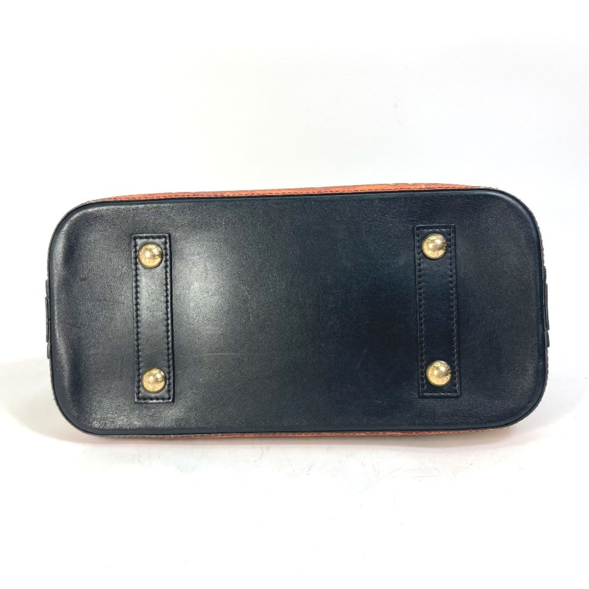 Louis Vuitton Beige Black Canvas Leather Handbag (Pre-Owned)