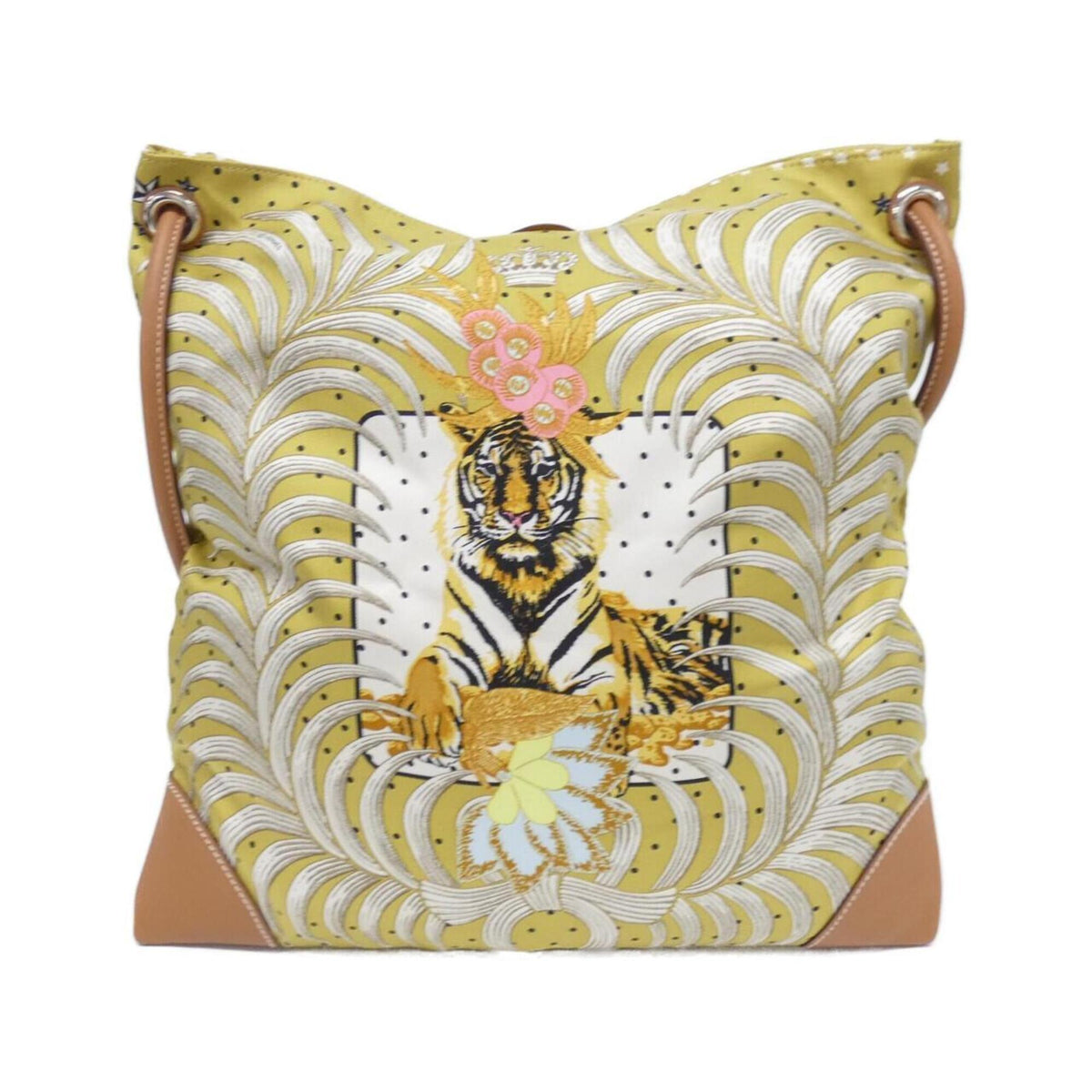 Hermes Beige Silk Swift Leather Shoulder Bag (Pre-Owned)