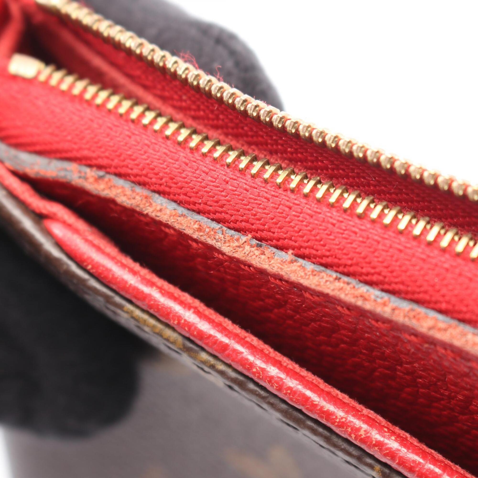 Louis Vuitton Brown Cerise Red Color Coated Canvas Pvc Monogram Leather Handbag (Pre-Owned)