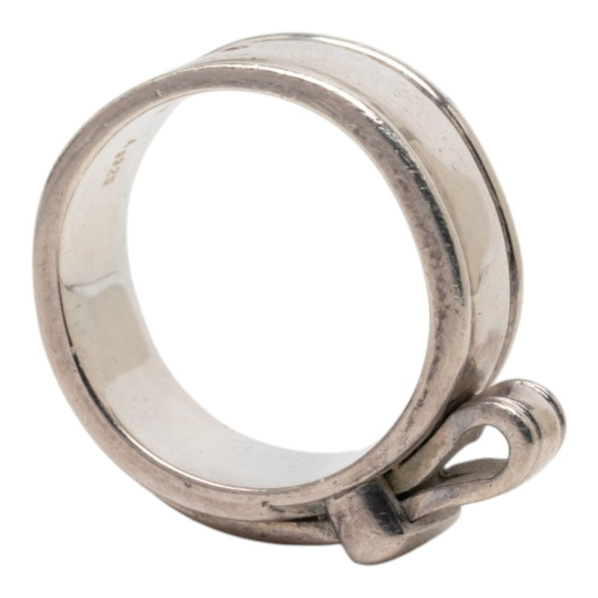 Hermes Silver Silver 925 Band Ring (Pre-Owned)