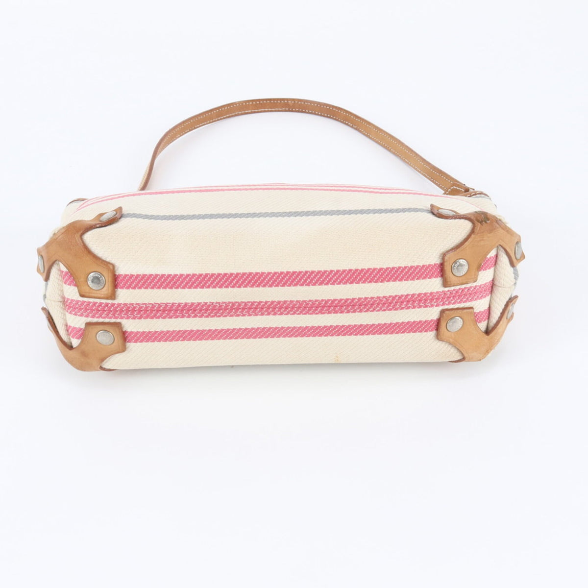 Burberry Multi-Color Leather Canvas Handbag Shoulder Bag Tote Bag (Pre-Owned)