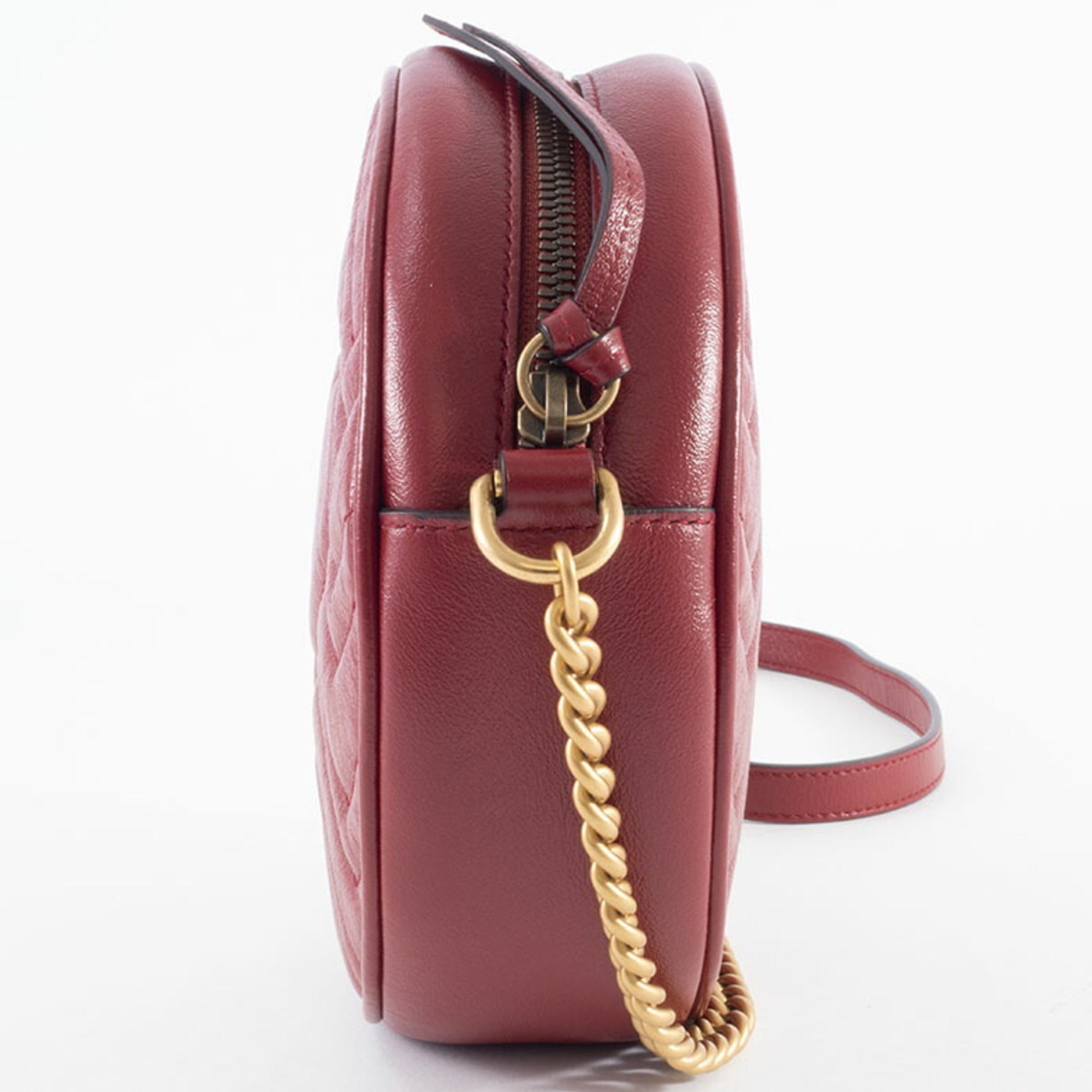 Gucci Red Color Leather Shoulder Bag (Pre-Owned)