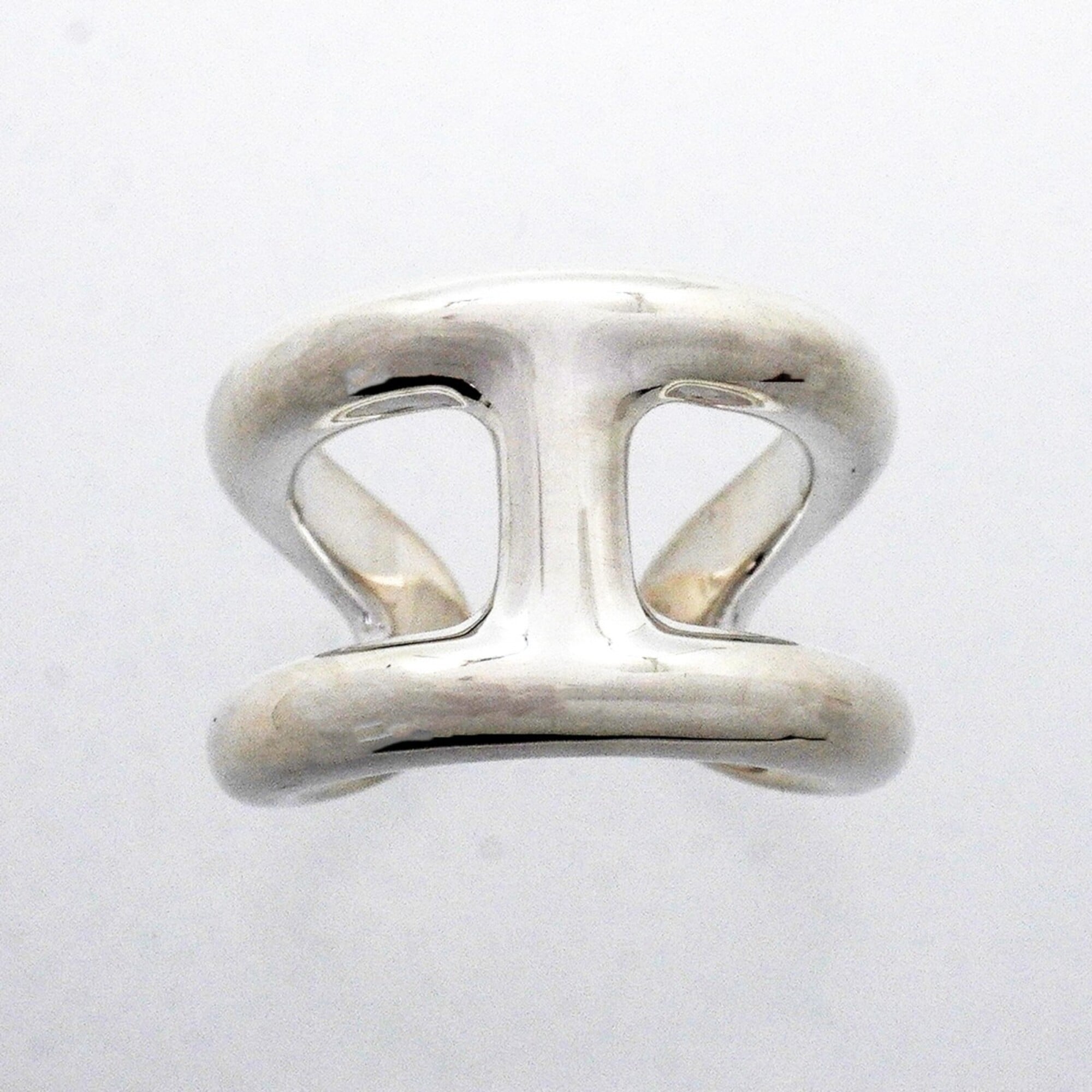 Hermes Silver 925 Band Ring (Pre-Owned)