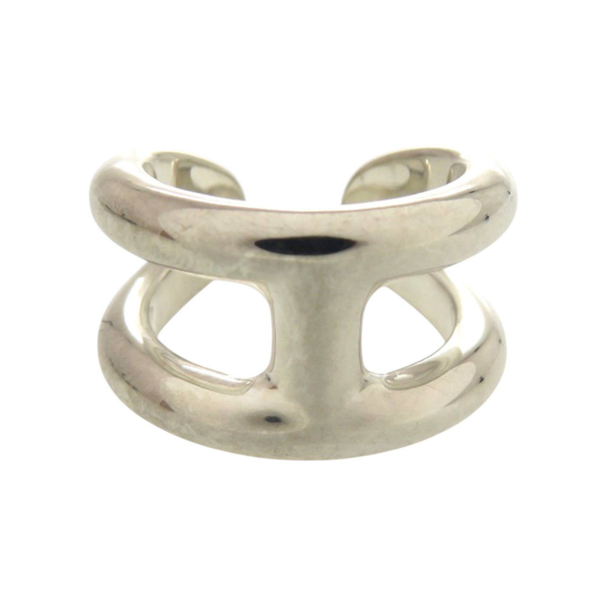 Hermes Silver Silver 925 Band Ring (Pre-Owned)