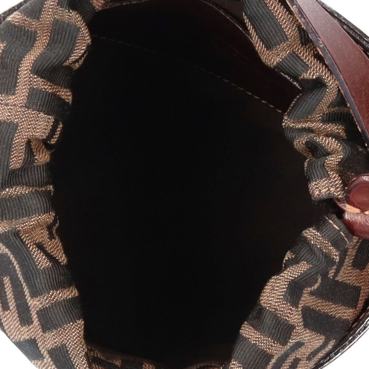 Fendi Black Brown Canvas Leather Handbag (Pre-Owned)