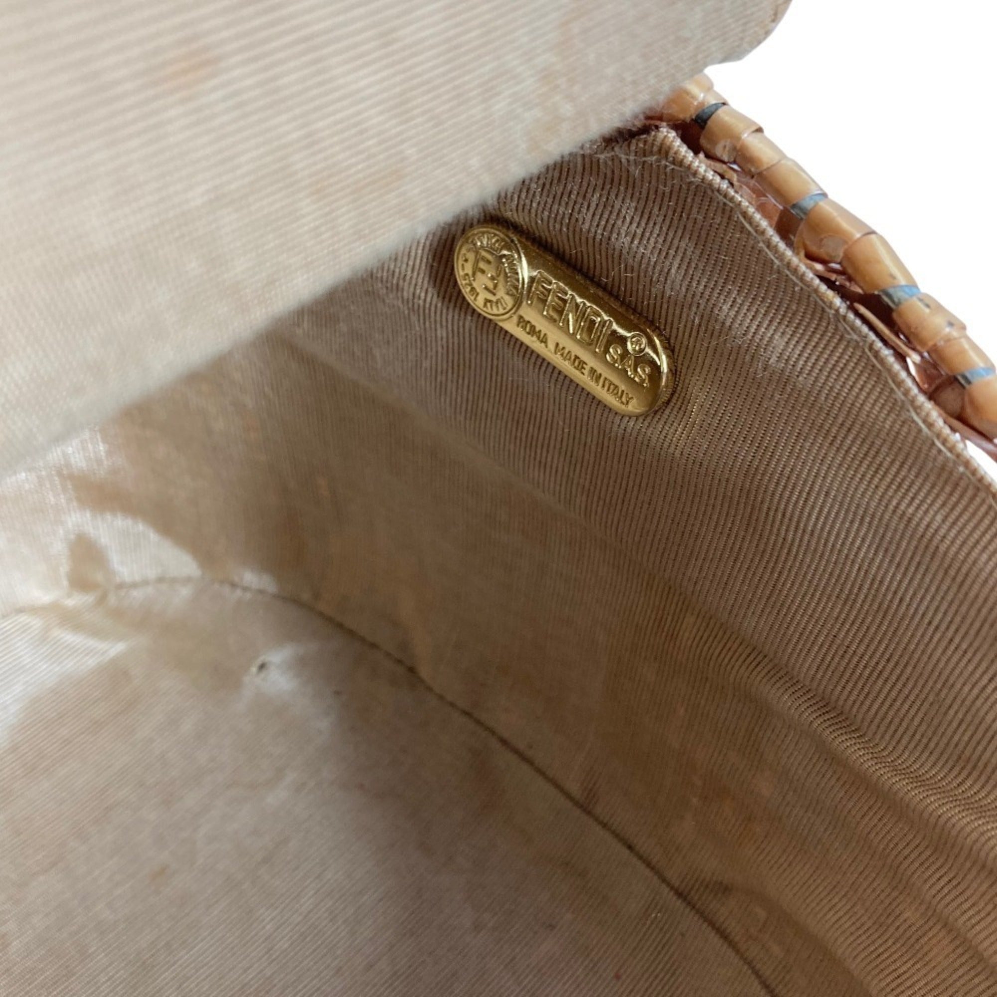 Fendi Beige Hemp Leather Handbag (Pre-Owned)