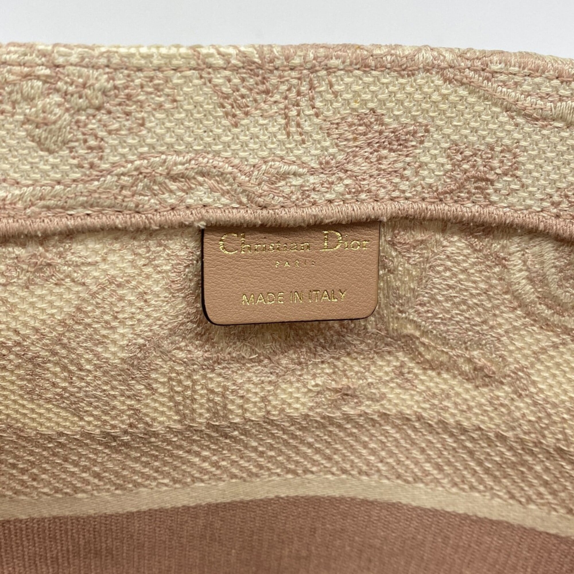 Christian Dior Pink White Canvas Tote Bag (Pre-Owned)