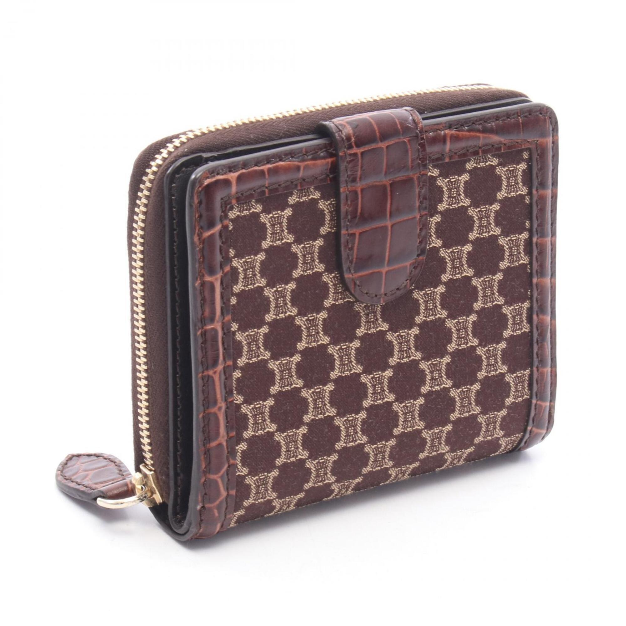 Celine Brown Canvas Leather Wallet (Bi-Fold) (Pre-Owned)