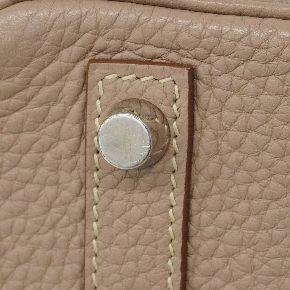 Hermes Gris Tourterelle Mustard Sanguine Taurillon Clemence Leather Handbag (Pre-Owned)