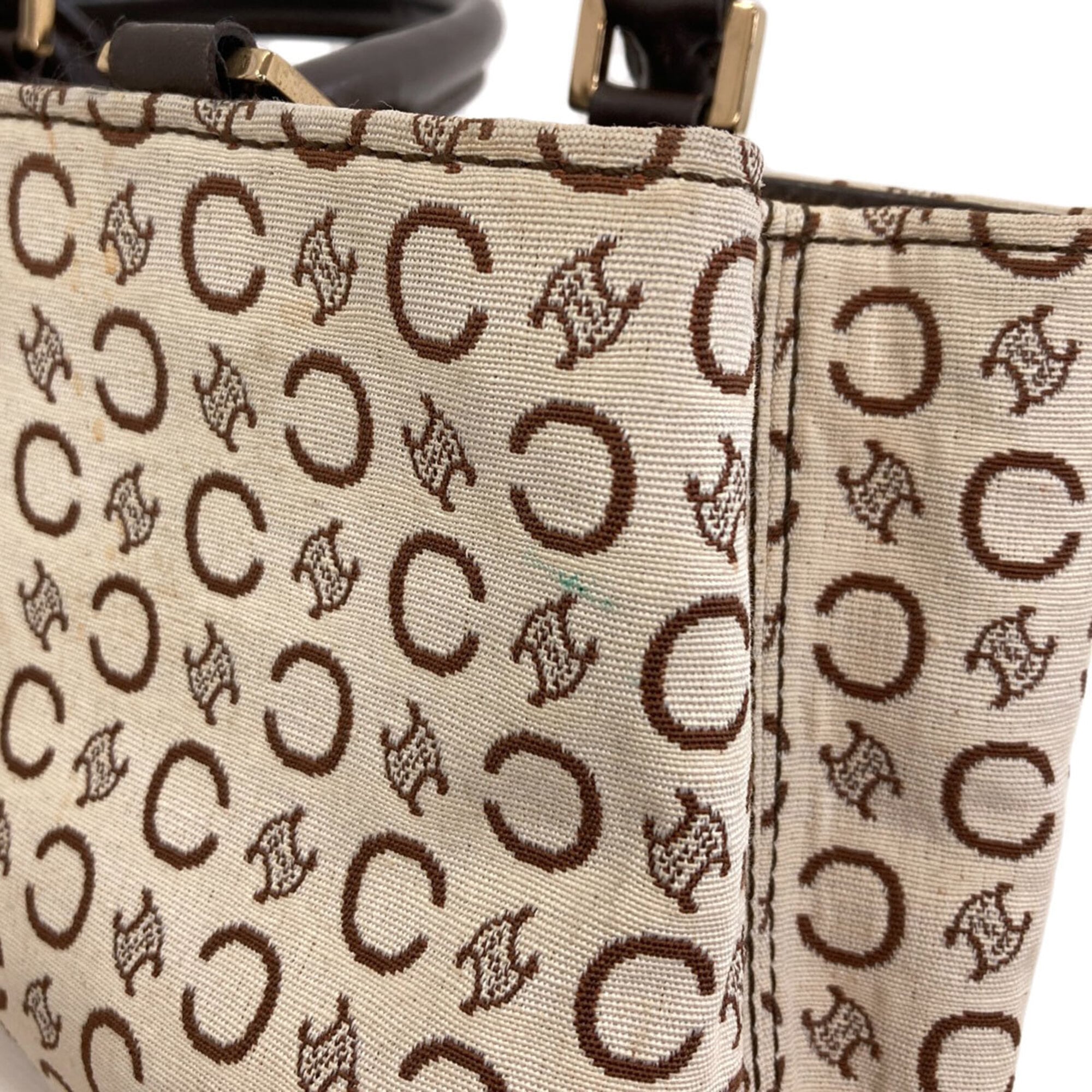 Celine Beige Canvas Leather Handbag (Pre-Owned)