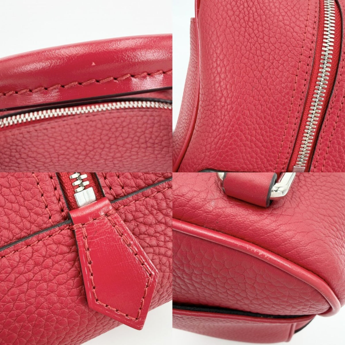 Louis Vuitton Red Color Leather Handbag Shoulder Bag (Pre-Owned)