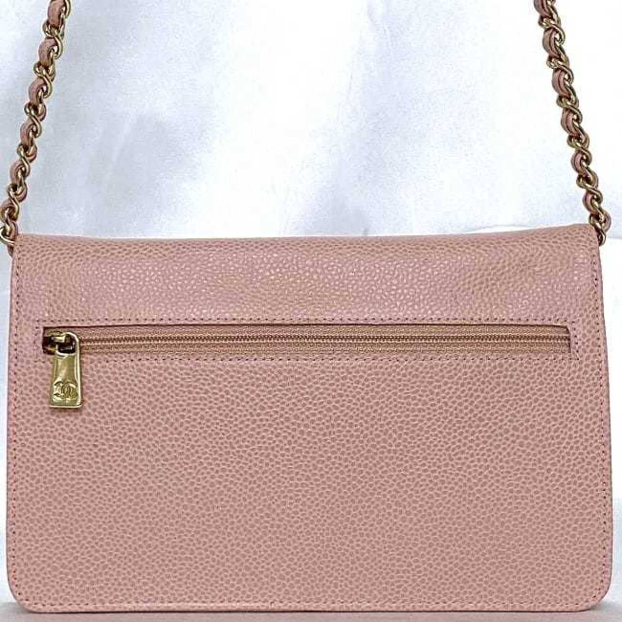 Chanel Pink Caviar Leather Shoulder Bag (Pre-Owned)