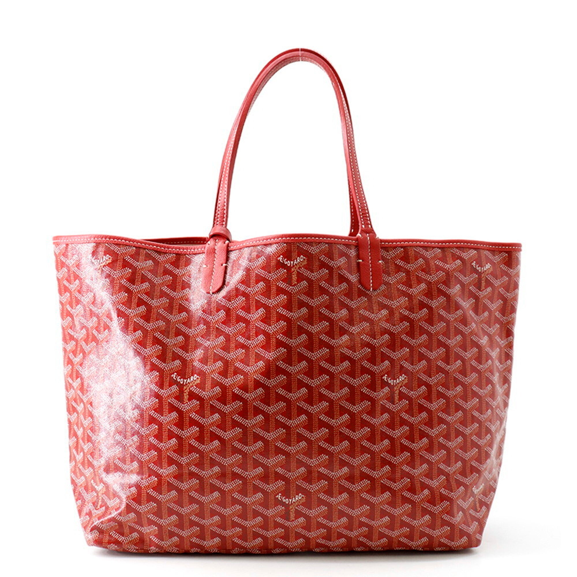 Goyard Red Color Pvc Leather Handbag Tote Bag (Pre-Owned)