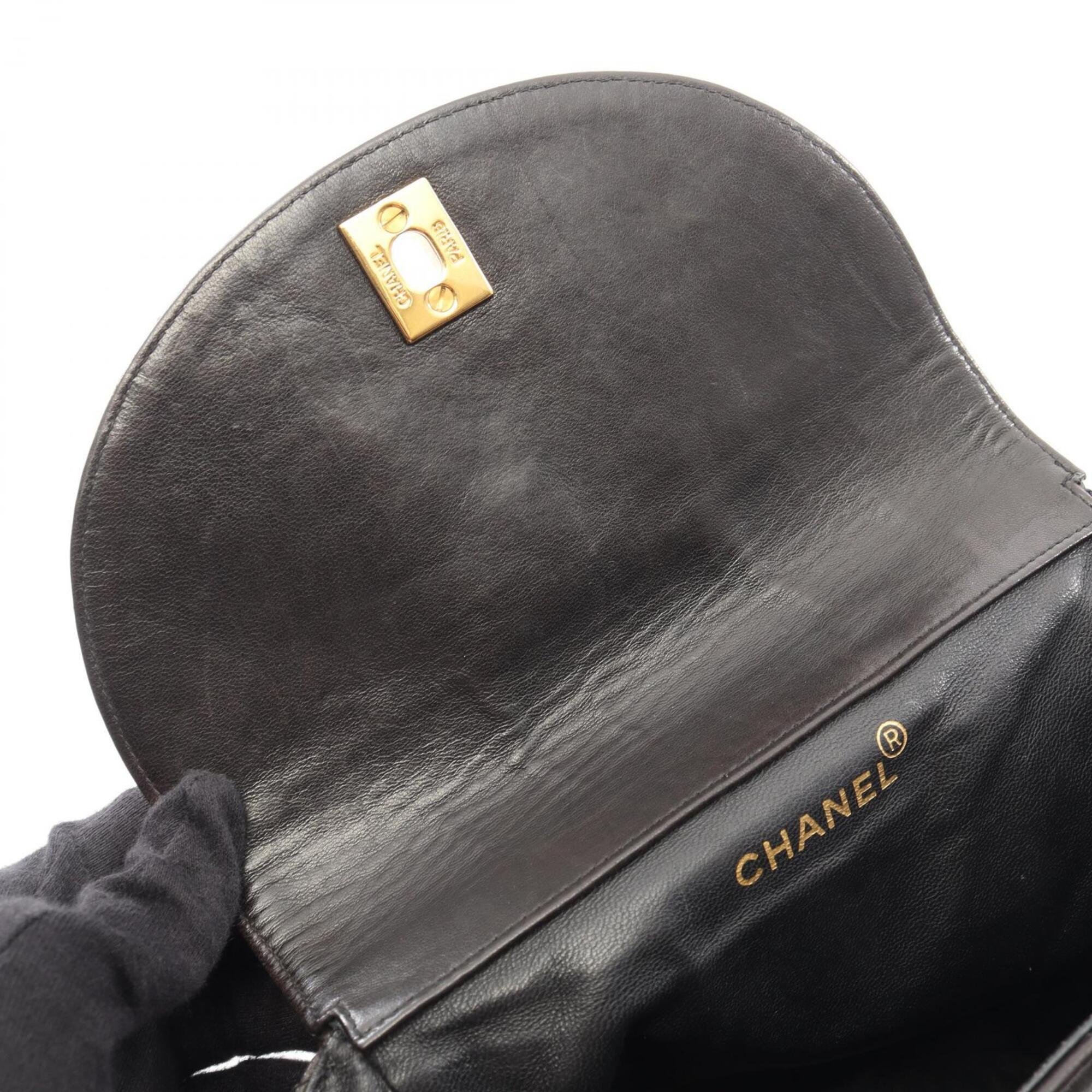 Chanel Black Leather Backpack Handbag (Pre-Owned)