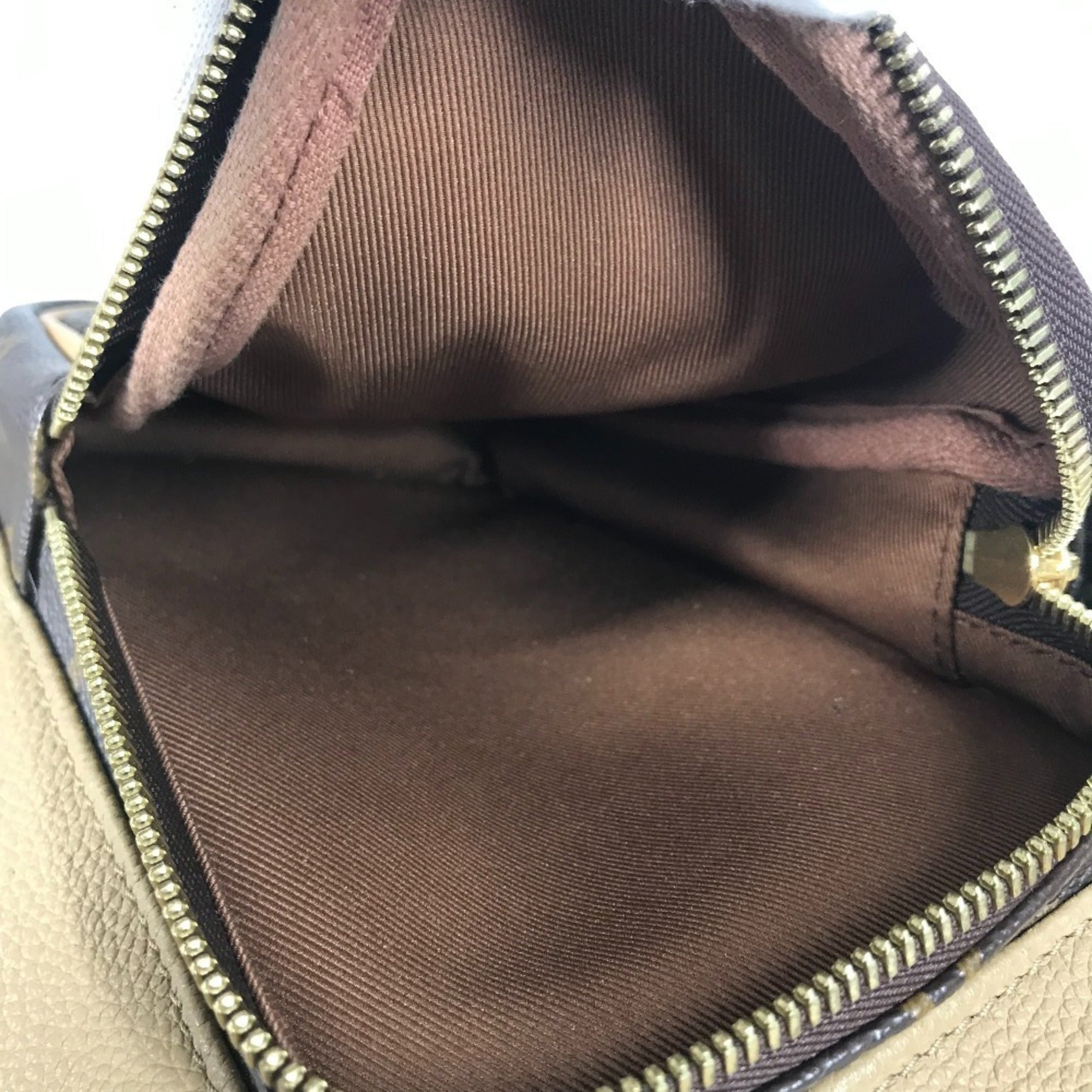 Louis Vuitton Beige Brown Monogram Canvas Leather Shoulder Bag (Pre-Owned)