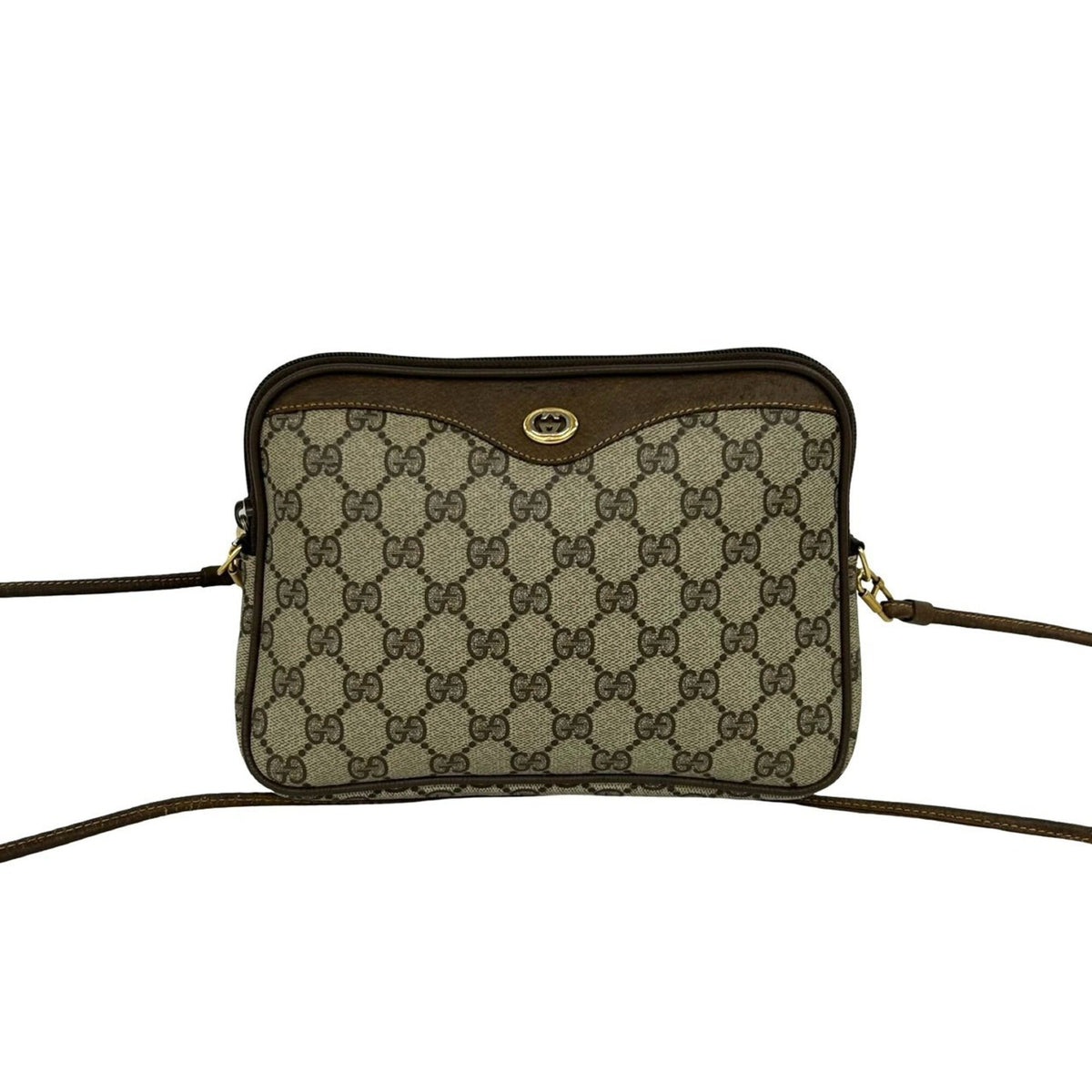 Gucci Brown Leather Pvc Pochette Shoulder Bag (Pre-Owned)