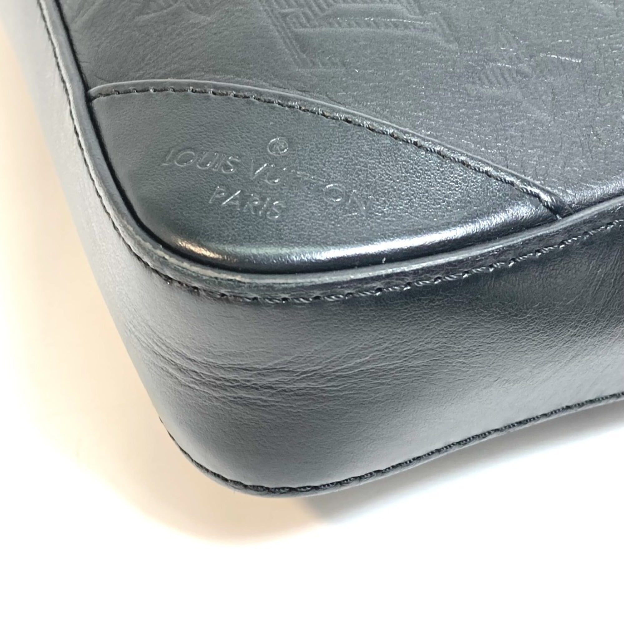 Louis Vuitton Black Monogram Shadow Shoulder Bag Sling Bag (Pre-Owned)
