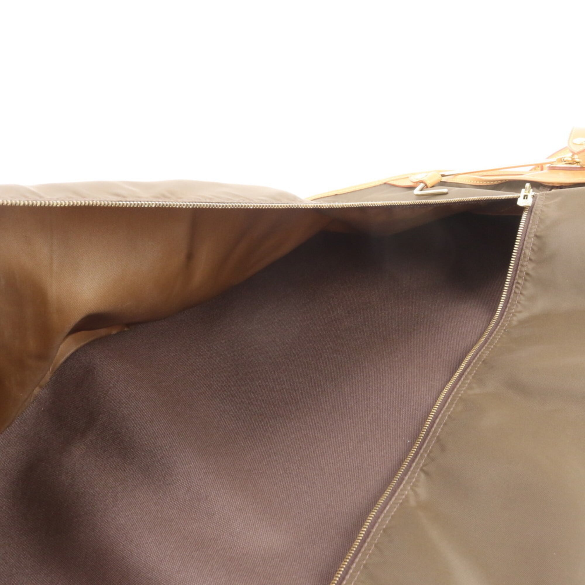 Louis Vuitton Brown Leather Coated Canvas Boston Bag (Pre-Owned)