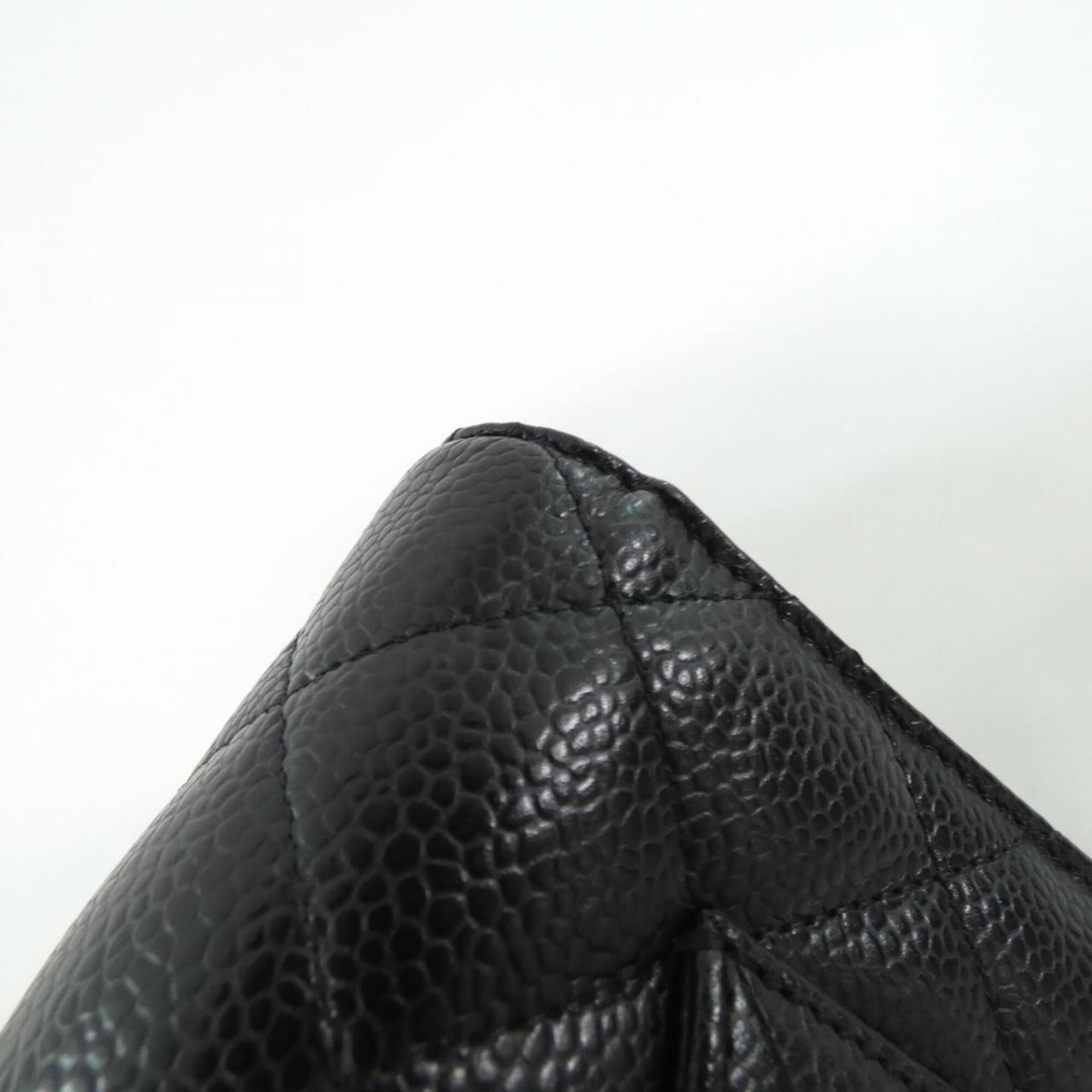 Chanel Black Bordeaux Grained Calfskin Chain/Shoulder Wallet (Pre-Owned)