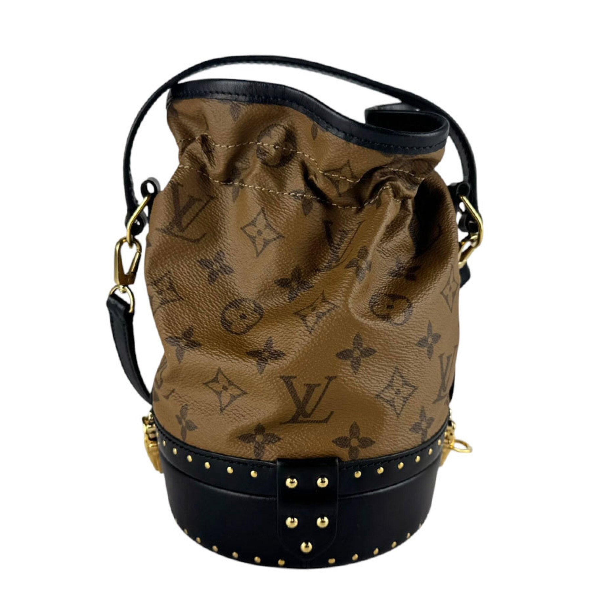 Louis Vuitton Black Brown Monogram Reverse Monogram Reverse Shoulder Bag (Pre-Owned)