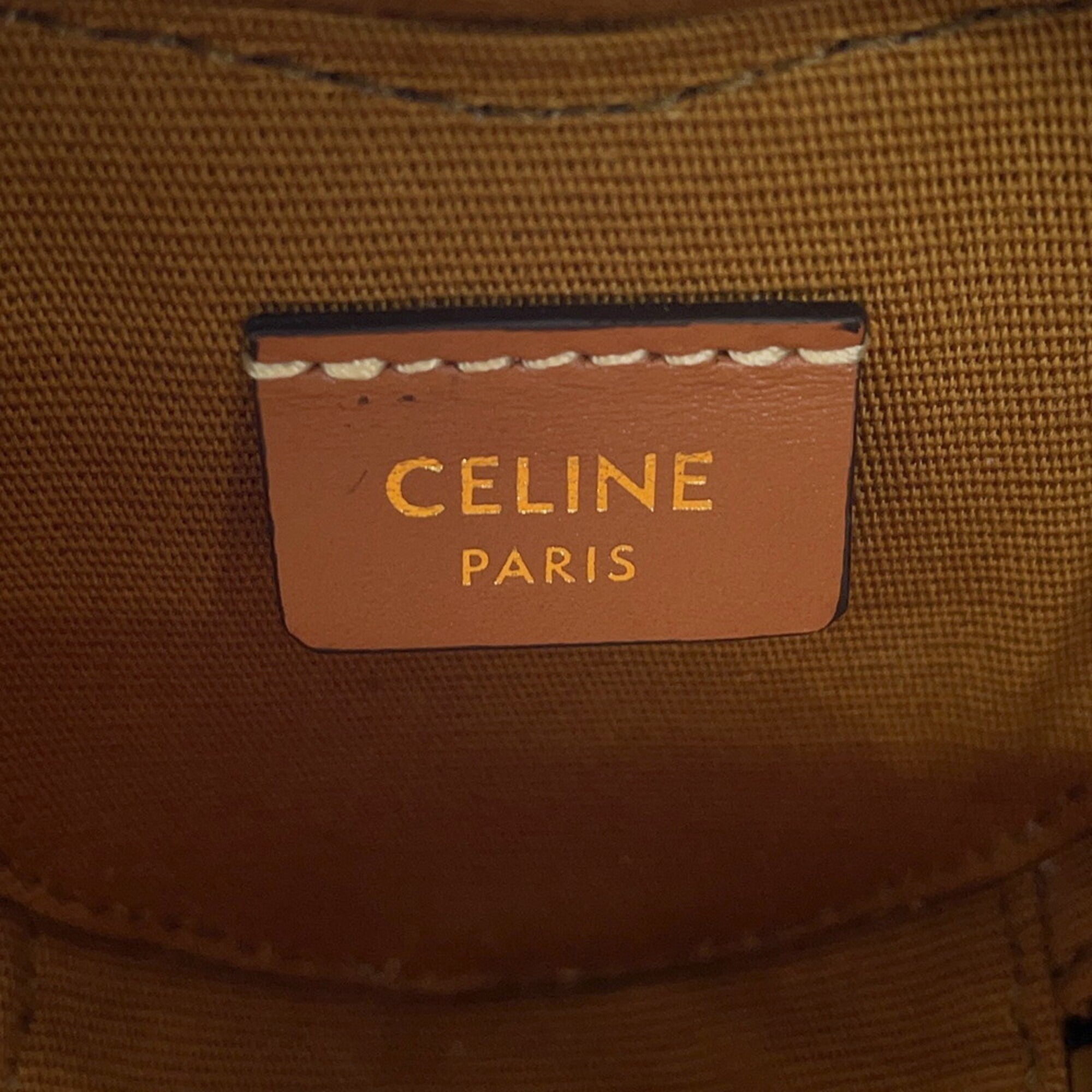 Celine Gold Pvc Leather Pochette Pouch (Pre-Owned)