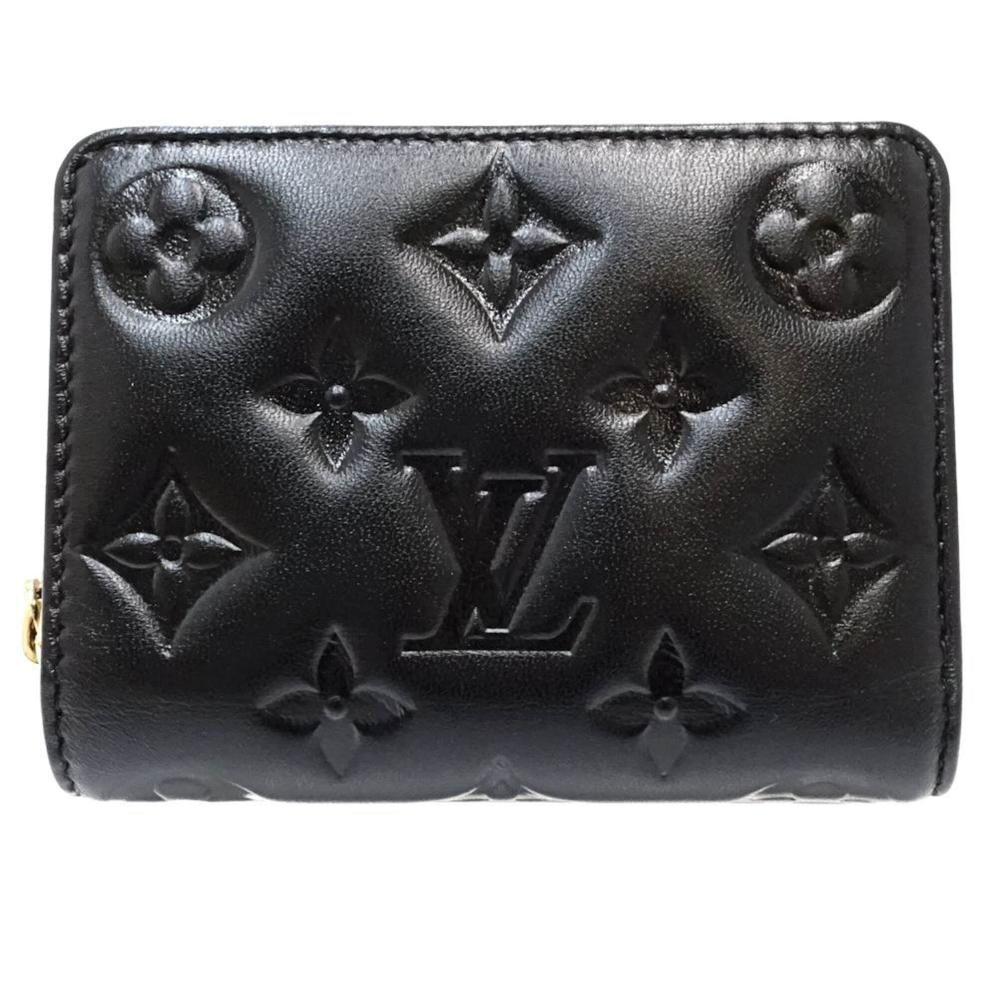 Louis Vuitton Monogram Black Leather Wallet (Bi-Fold) (Pre-Owned)