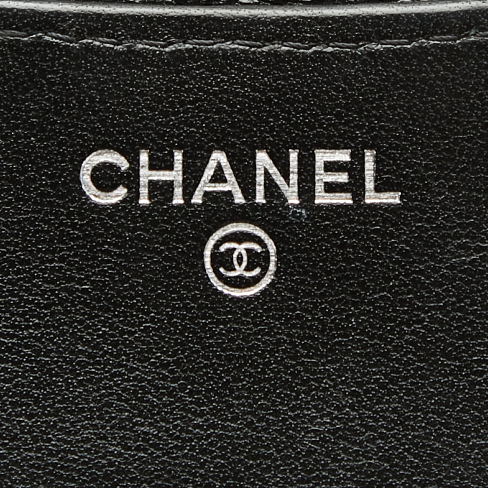 Chanel Matelasse Black Leather Wallet (Tri-Fold) (Pre-Owned)