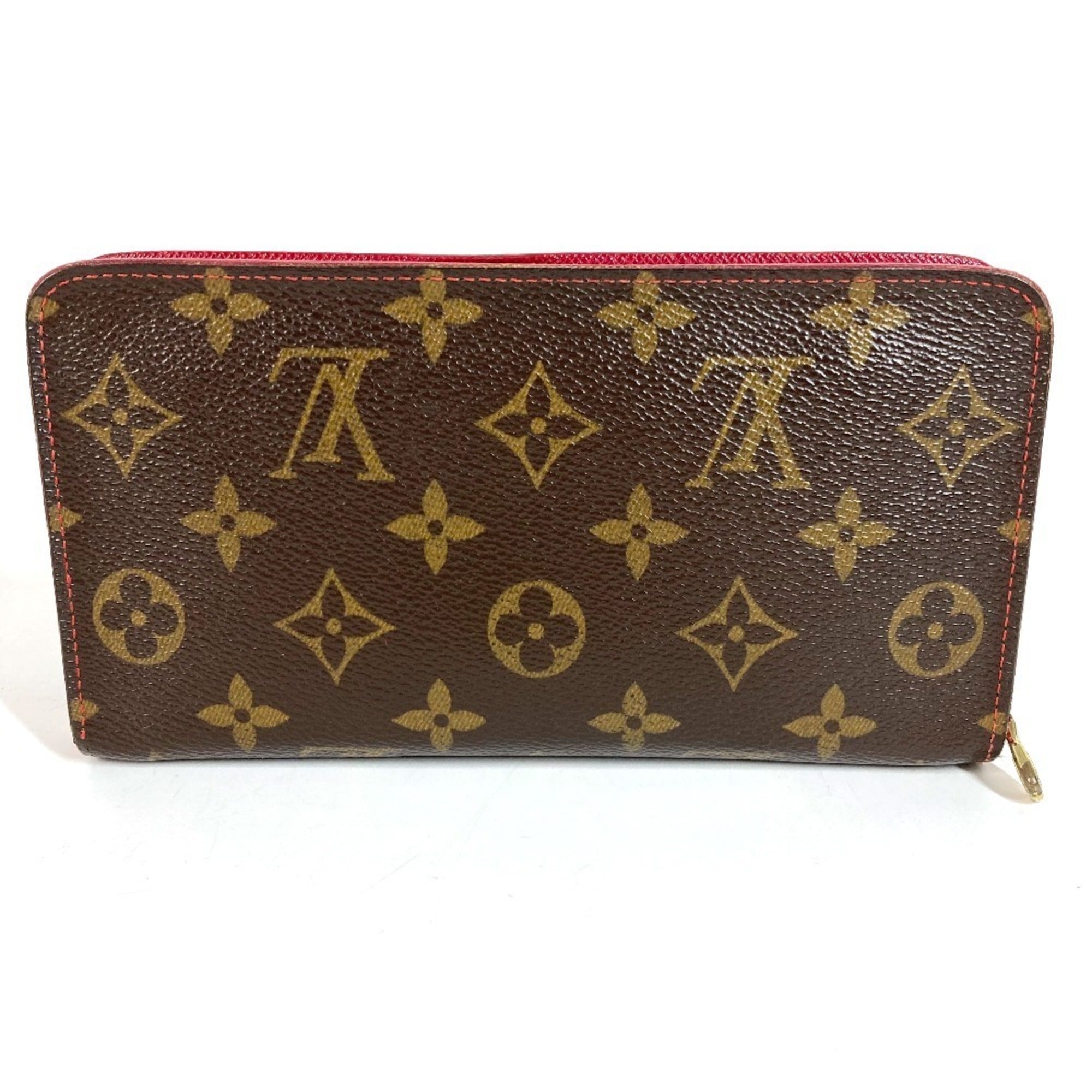 Louis Vuitton Brown Red Color Monogram Cherry Blossom Long Wallet (Bi-Fold) (Pre-Owned)