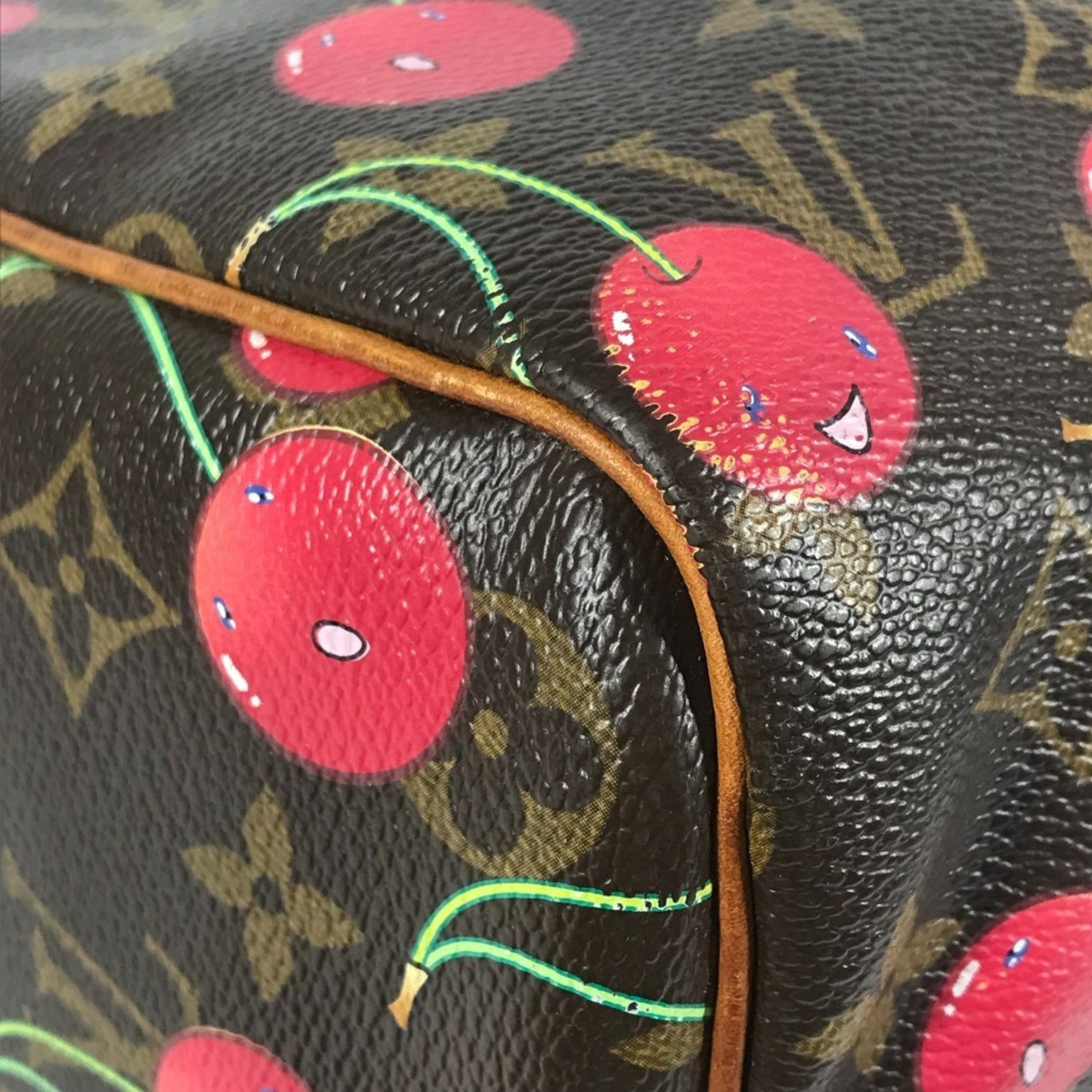 Louis Vuitton Brown Monogram Cherry Red Color Monogram Boston Bag (Pre-Owned)