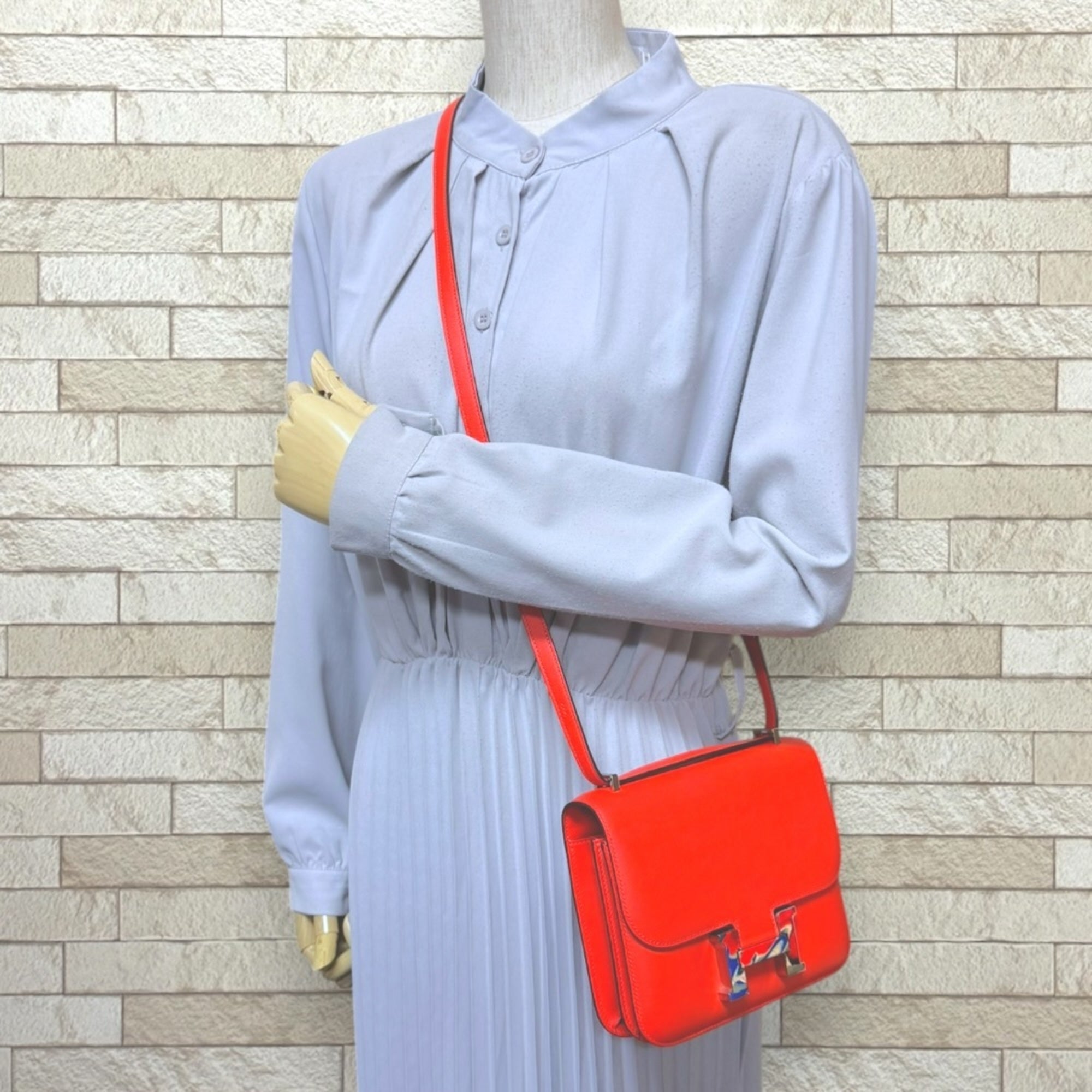 Hermes Capucine Orange Epsom Leather Shoulder Bag (Pre-Owned)