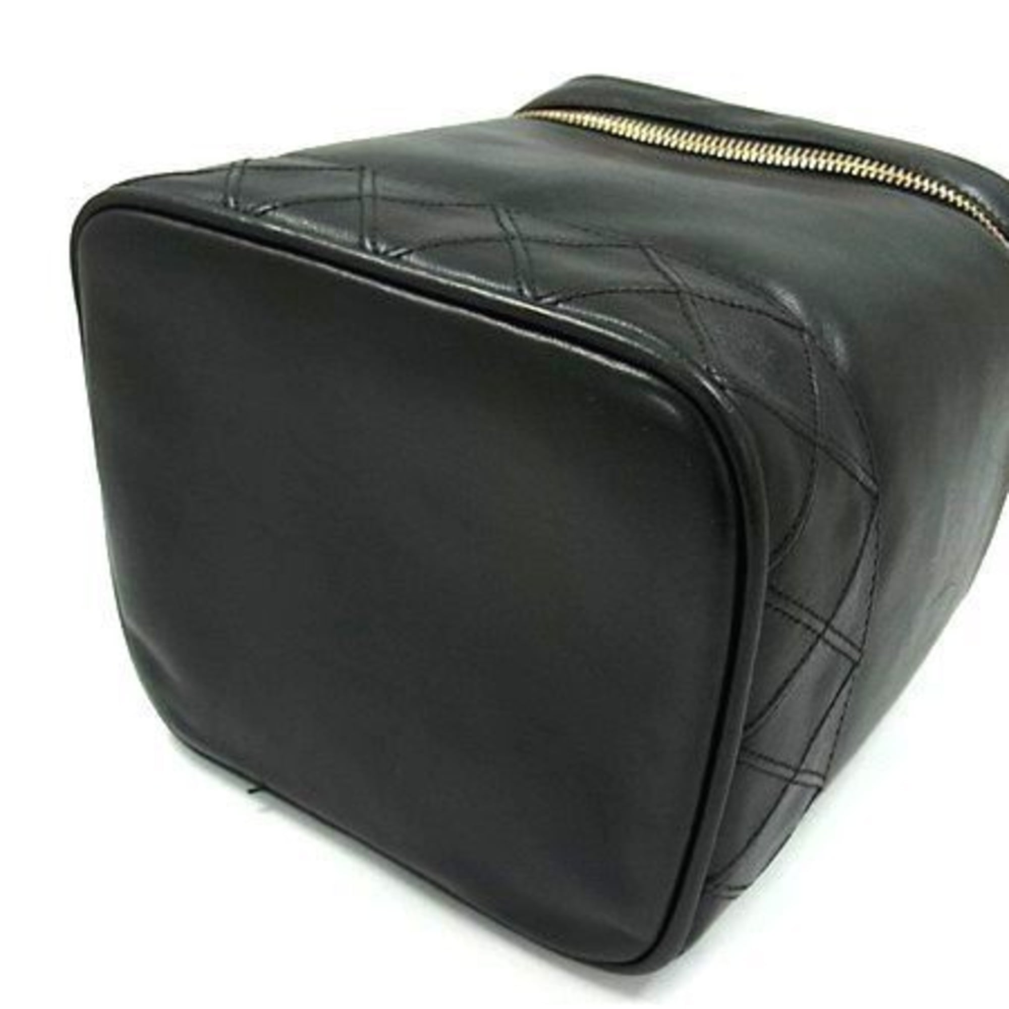 Chanel Black Leather Handbag Vanity Bag (Pre-Owned)