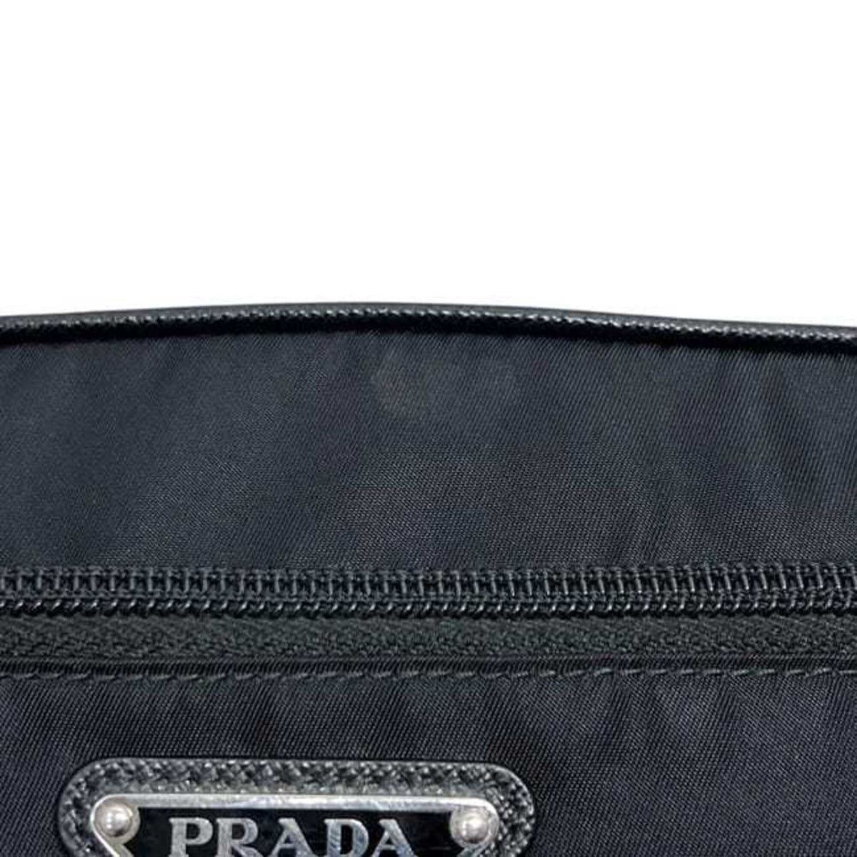 Prada Black Nero Nylon Leather Handbag (Pre-Owned)