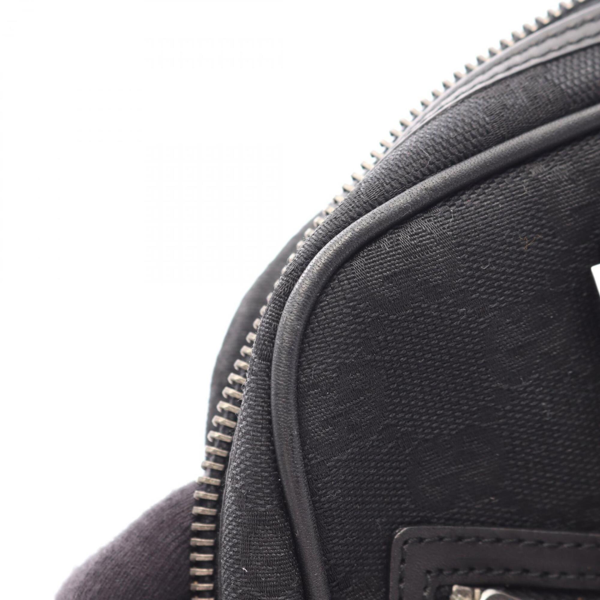 Gucci Gg Canvas Black Gg Canvas Leather Handbag (Pre-Owned)