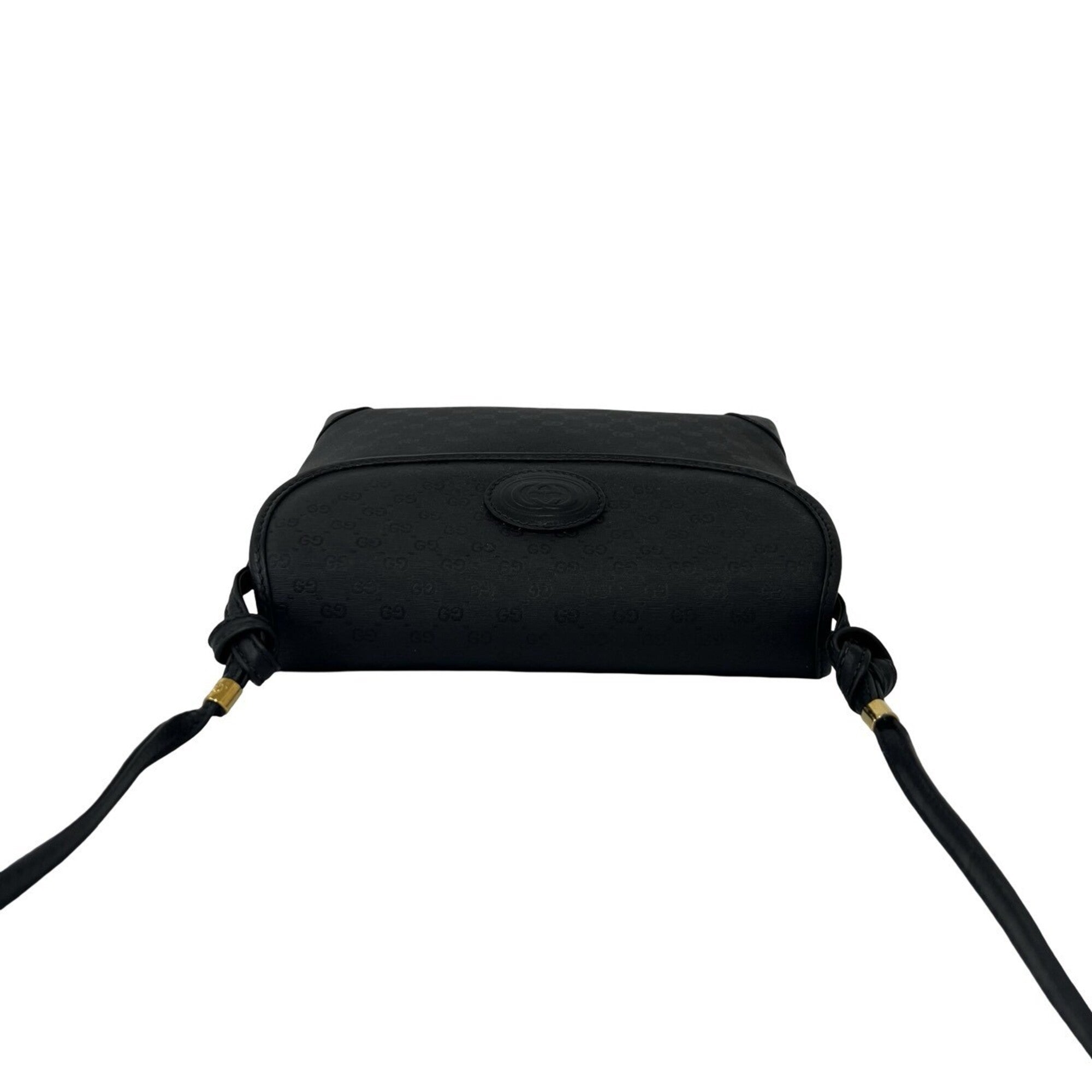 Gucci Black Leather Pvc Pochette Shoulder Bag (Pre-Owned)