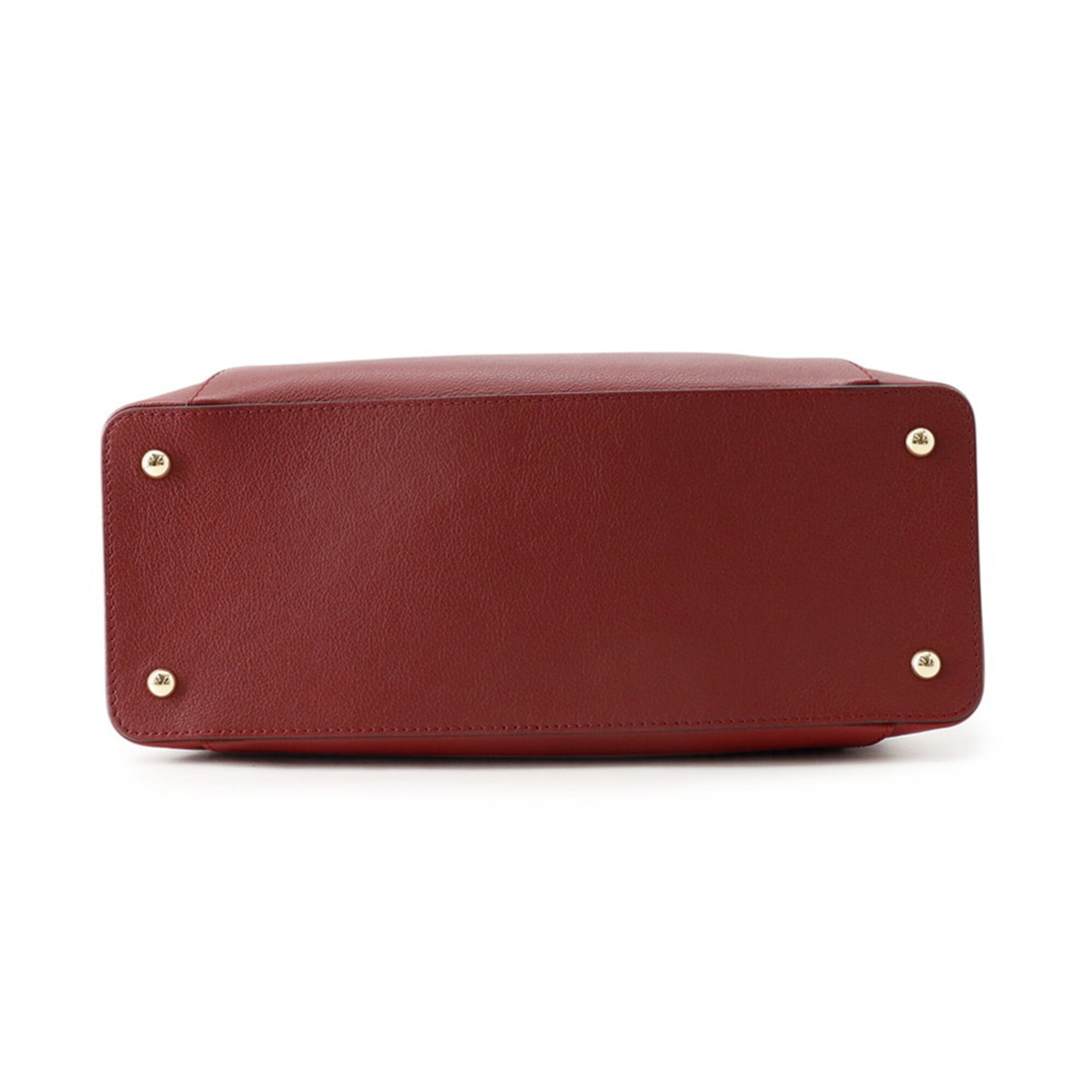 Cartier Bordeaux Leather Handbag Shoulder Bag (Pre-Owned)
