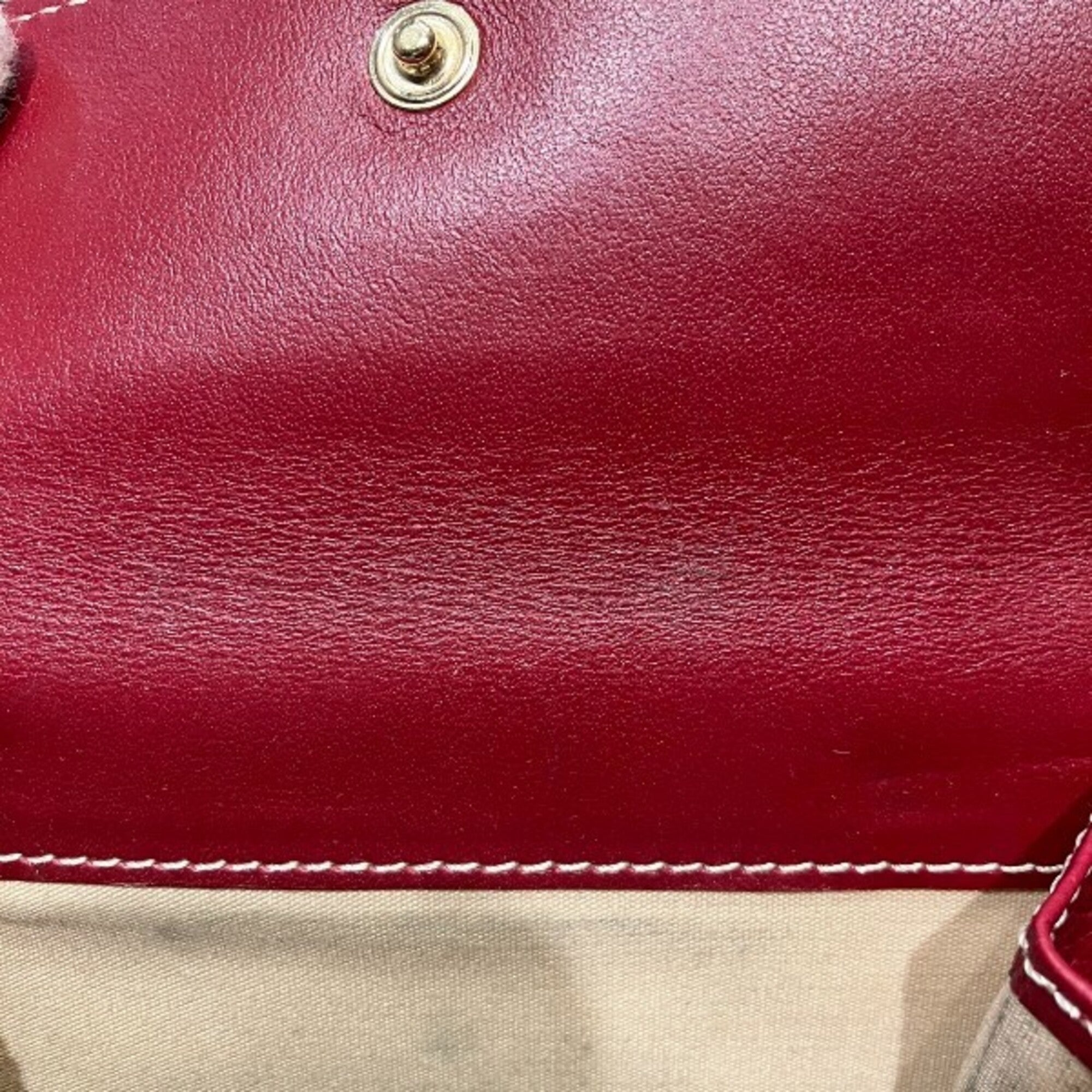 Chloé Red Color Leather Wallet (Tri-Fold) (Pre-Owned)