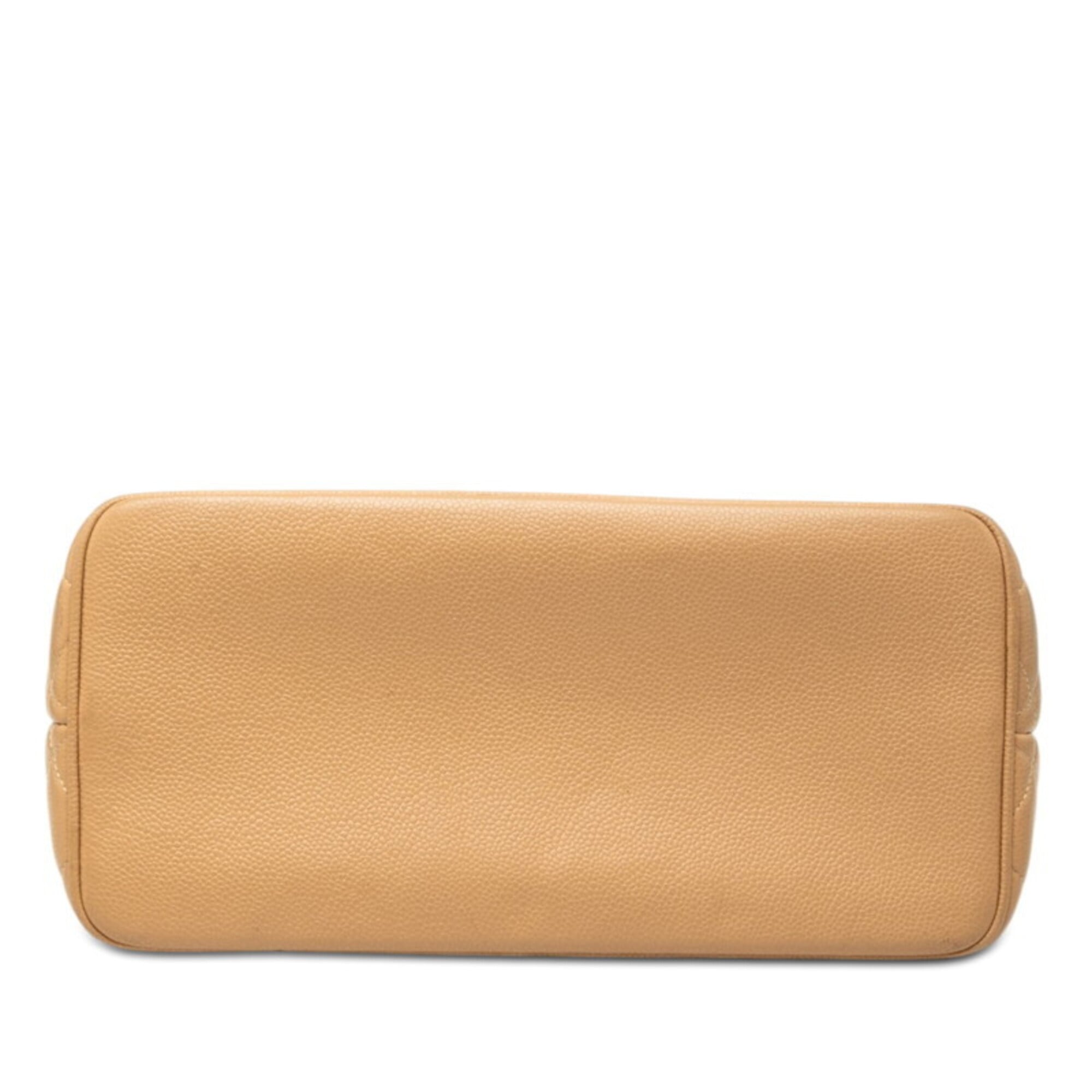 Chanel Matelasse Beige Grained Calfskin Handbag Tote Bag (Pre-Owned)