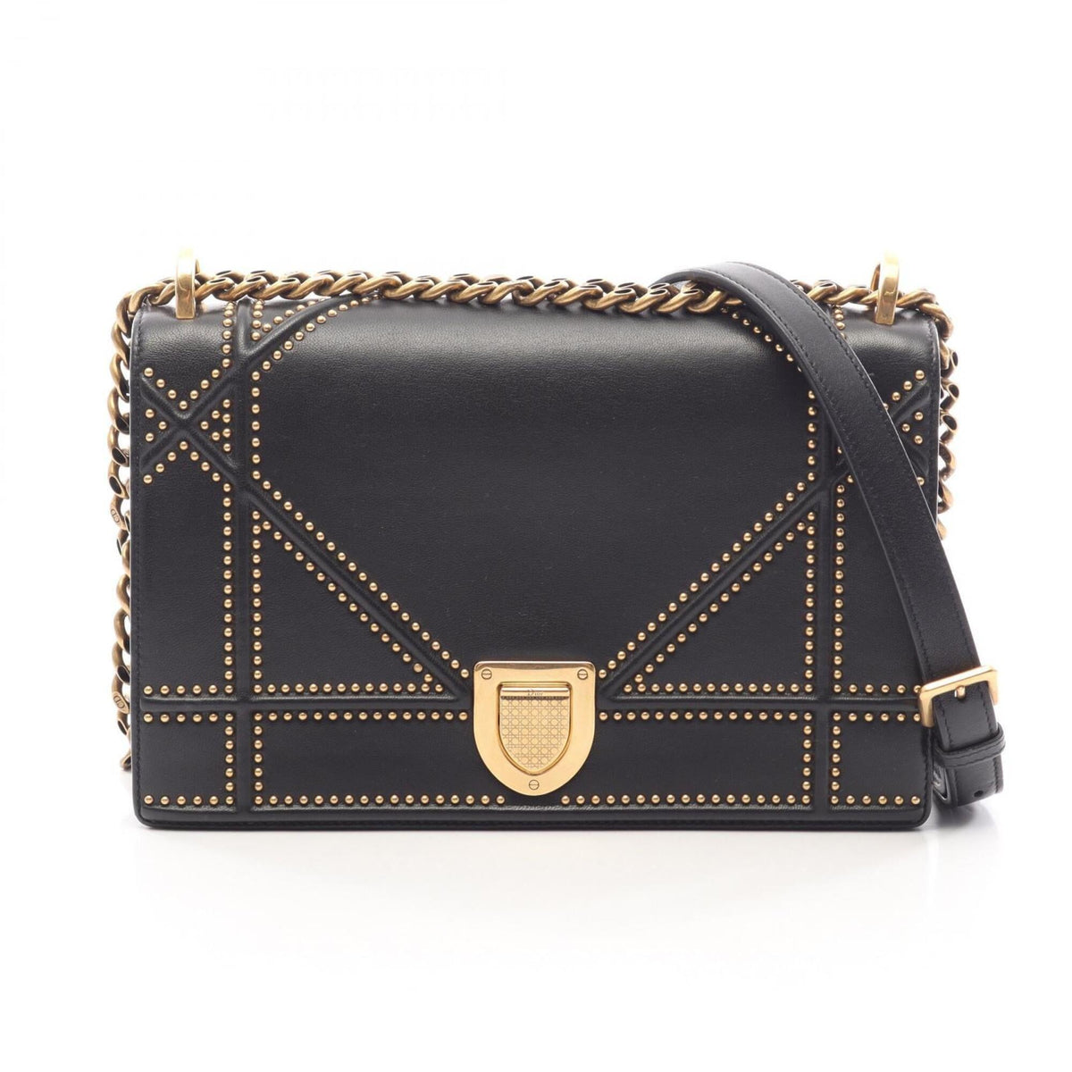 Christian Dior Black Leather Handbag Shoulder Bag (Pre-Owned)