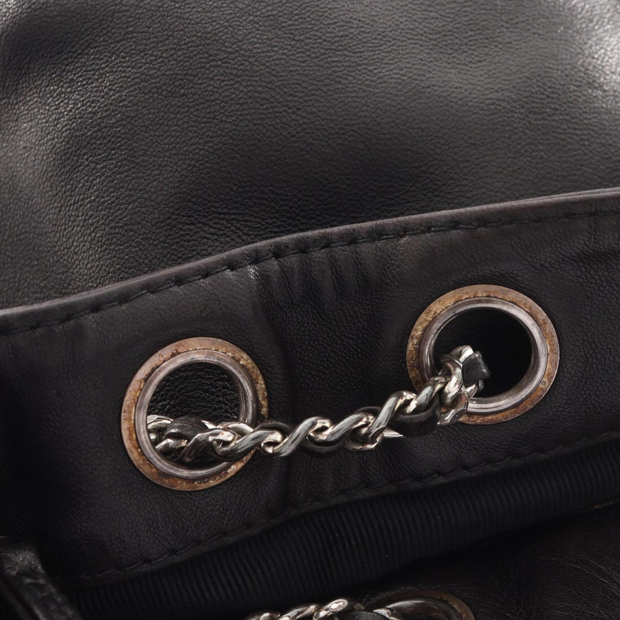 Chanel Black Leather Backpack Handbag (Pre-Owned)