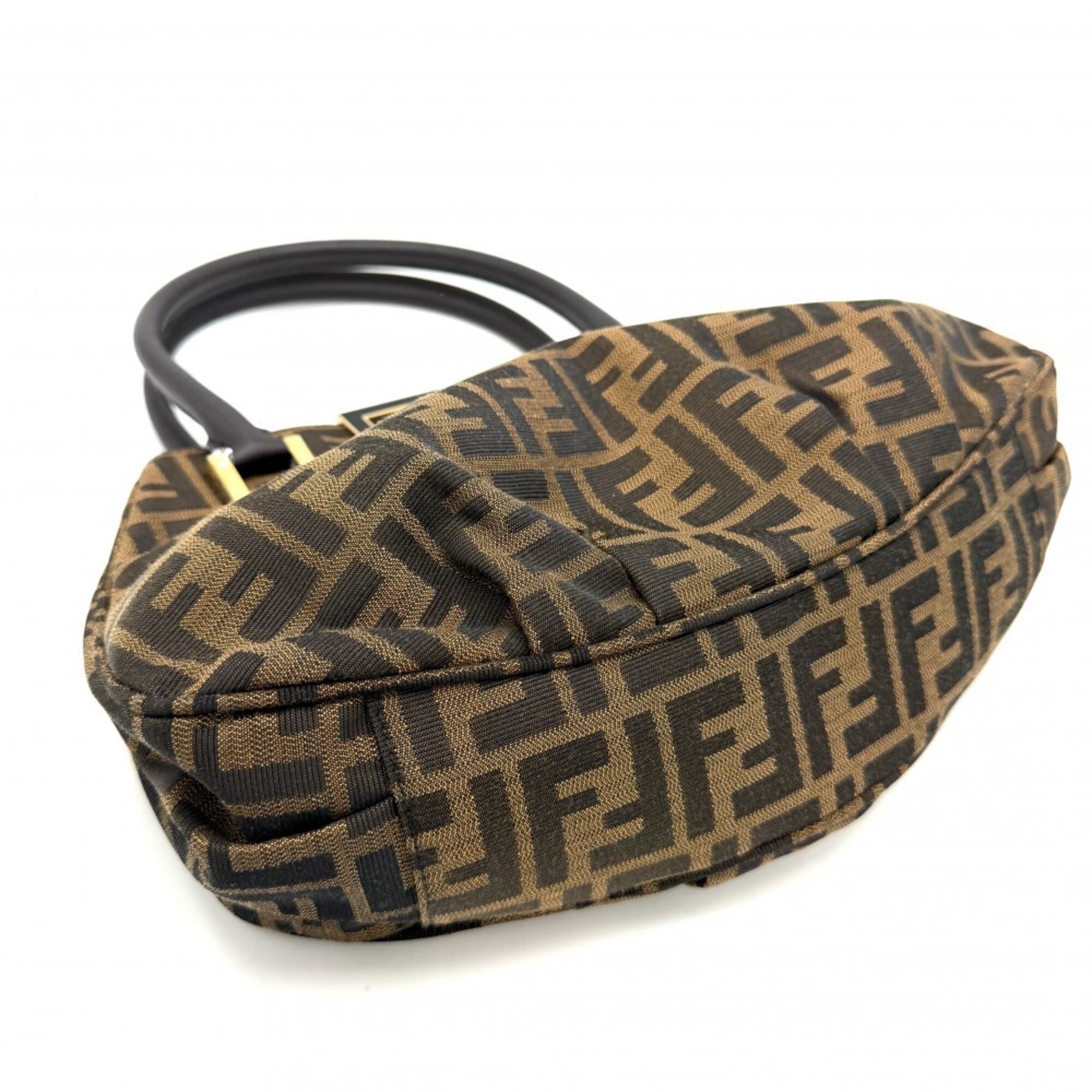 Fendi Brown Canvas Leather Handbag (Pre-Owned)