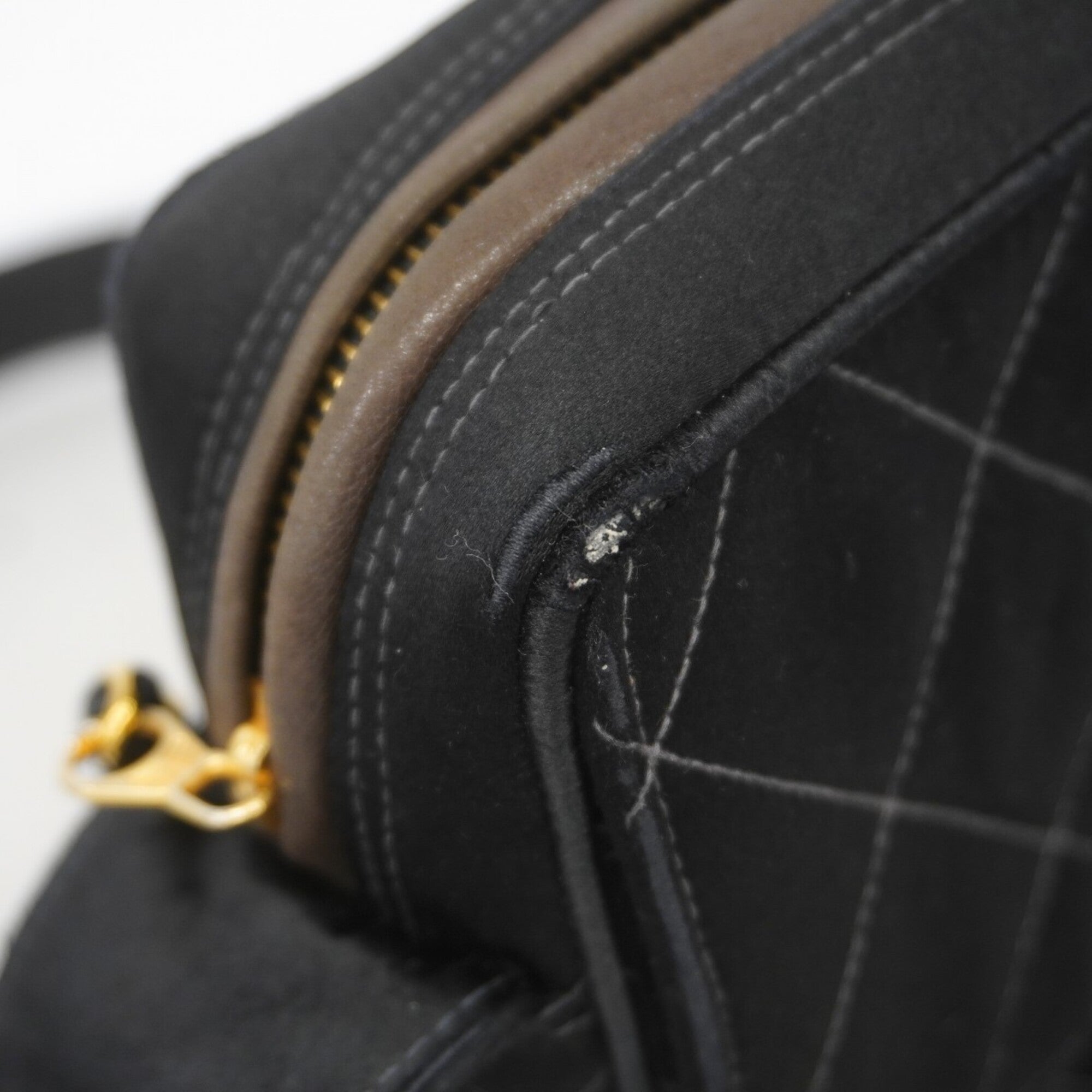 Chanel Black Satin Shoulder Bag (Pre-Owned)