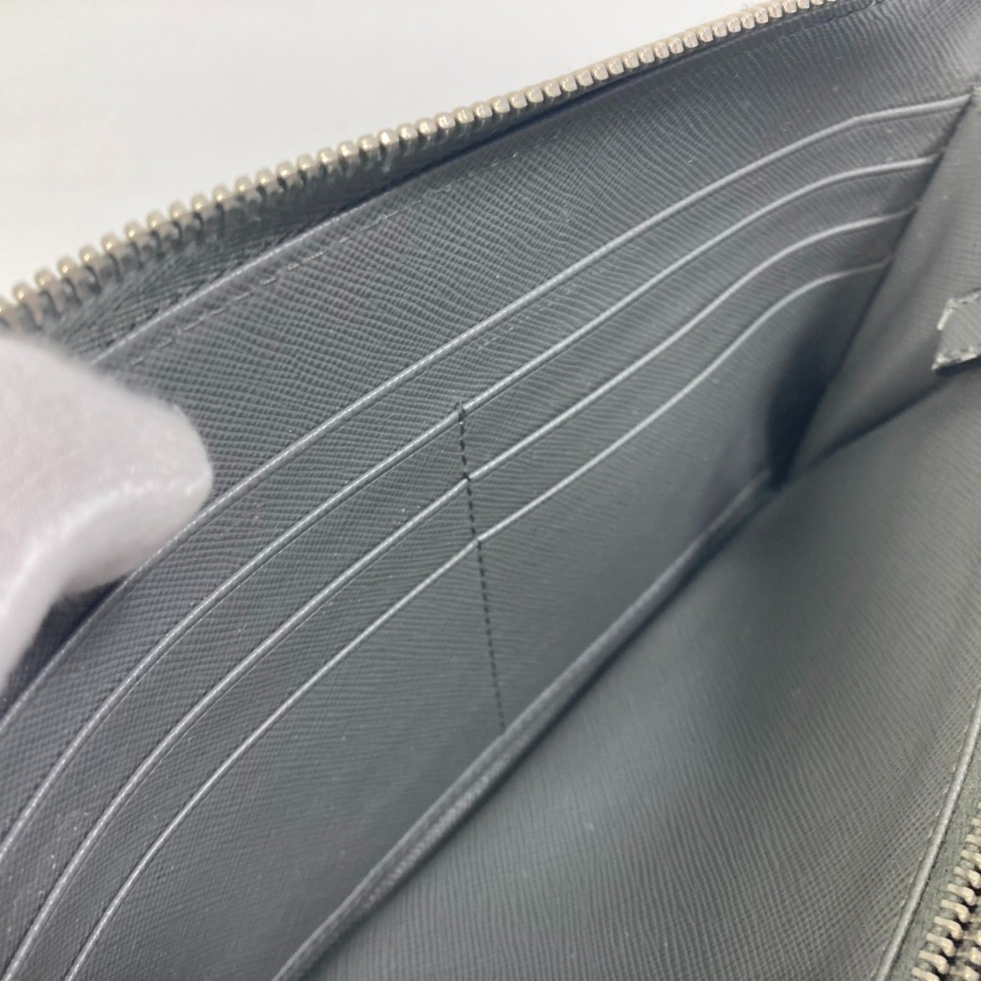 Prada Gray Saffiano Long Wallet (Bi-Fold) (Pre-Owned)